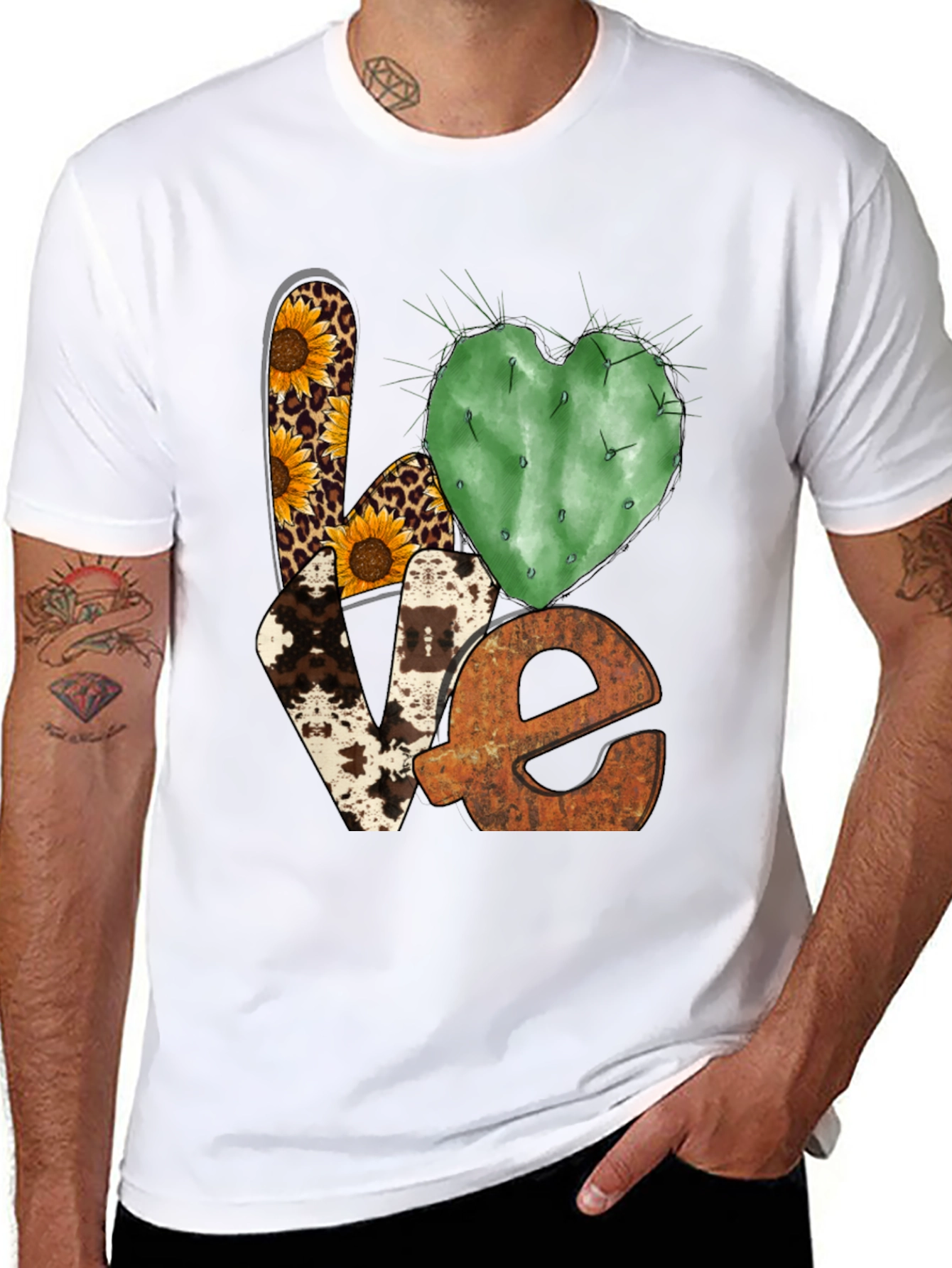 LOVE Western Graphic Tee - Cactus Heart