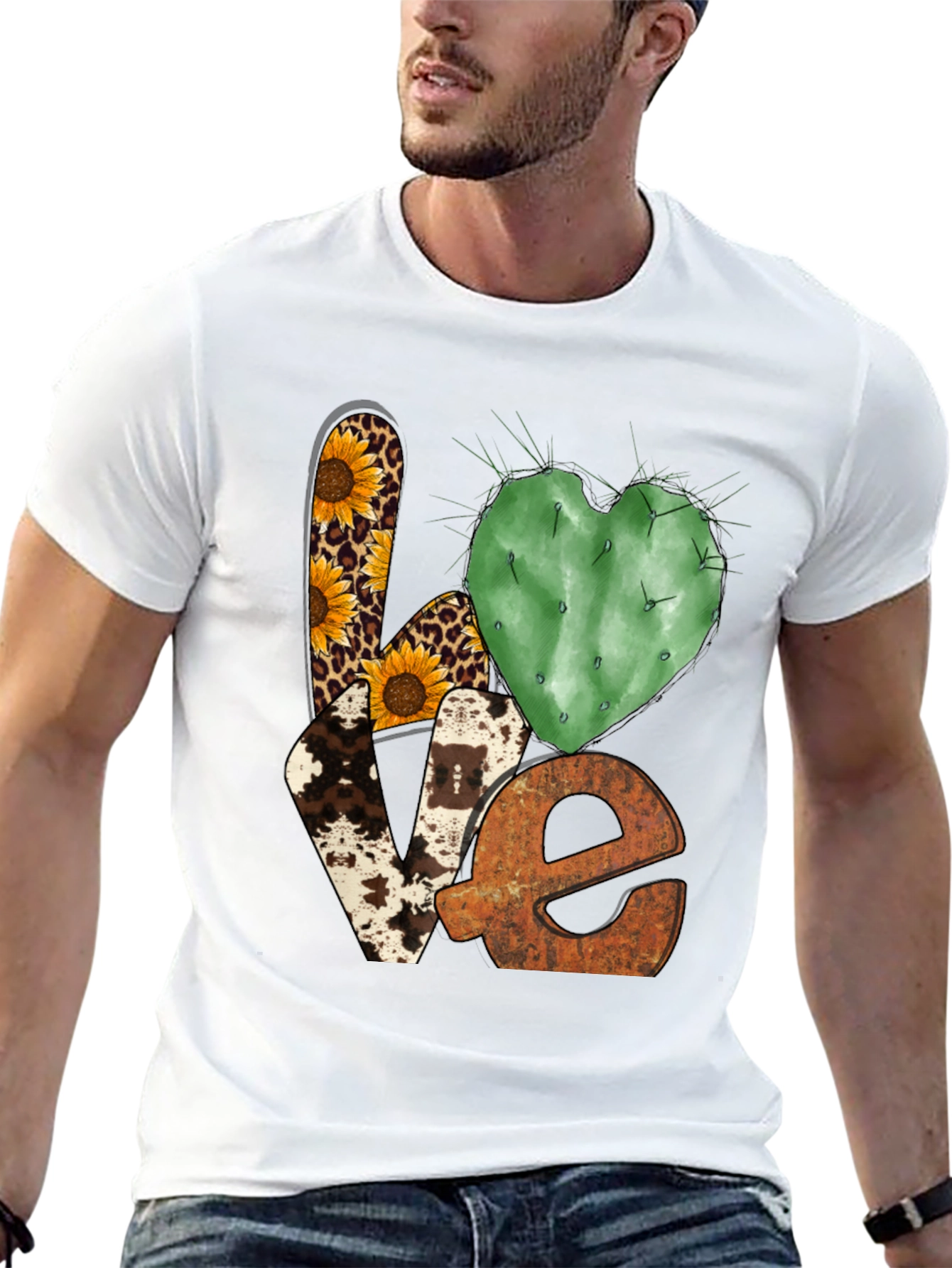 LOVE Western Graphic Tee - Cactus Heart