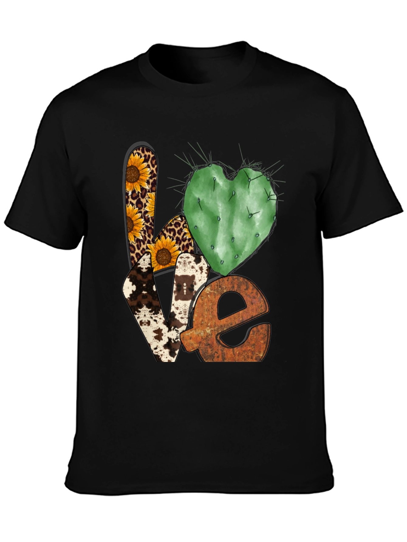 LOVE Western Graphic Tee - Cactus Heart