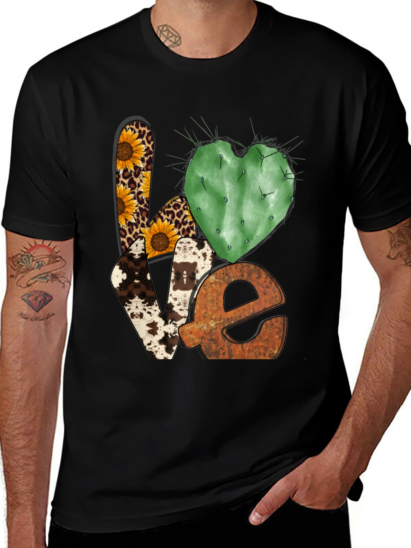 LOVE Western Graphic Tee - Cactus Heart