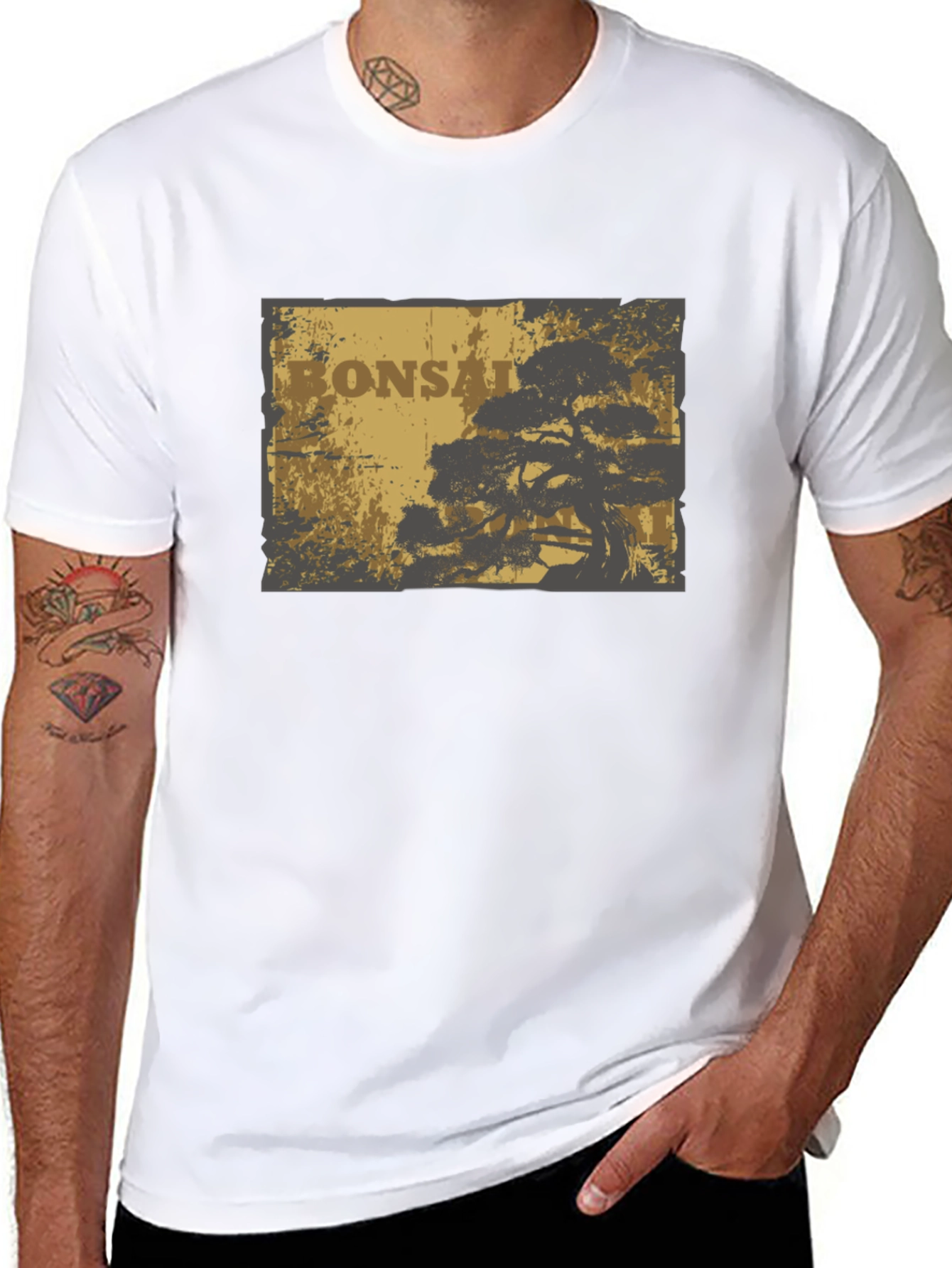 Bonsai Tree Graphic T-Shirt - Casual Style