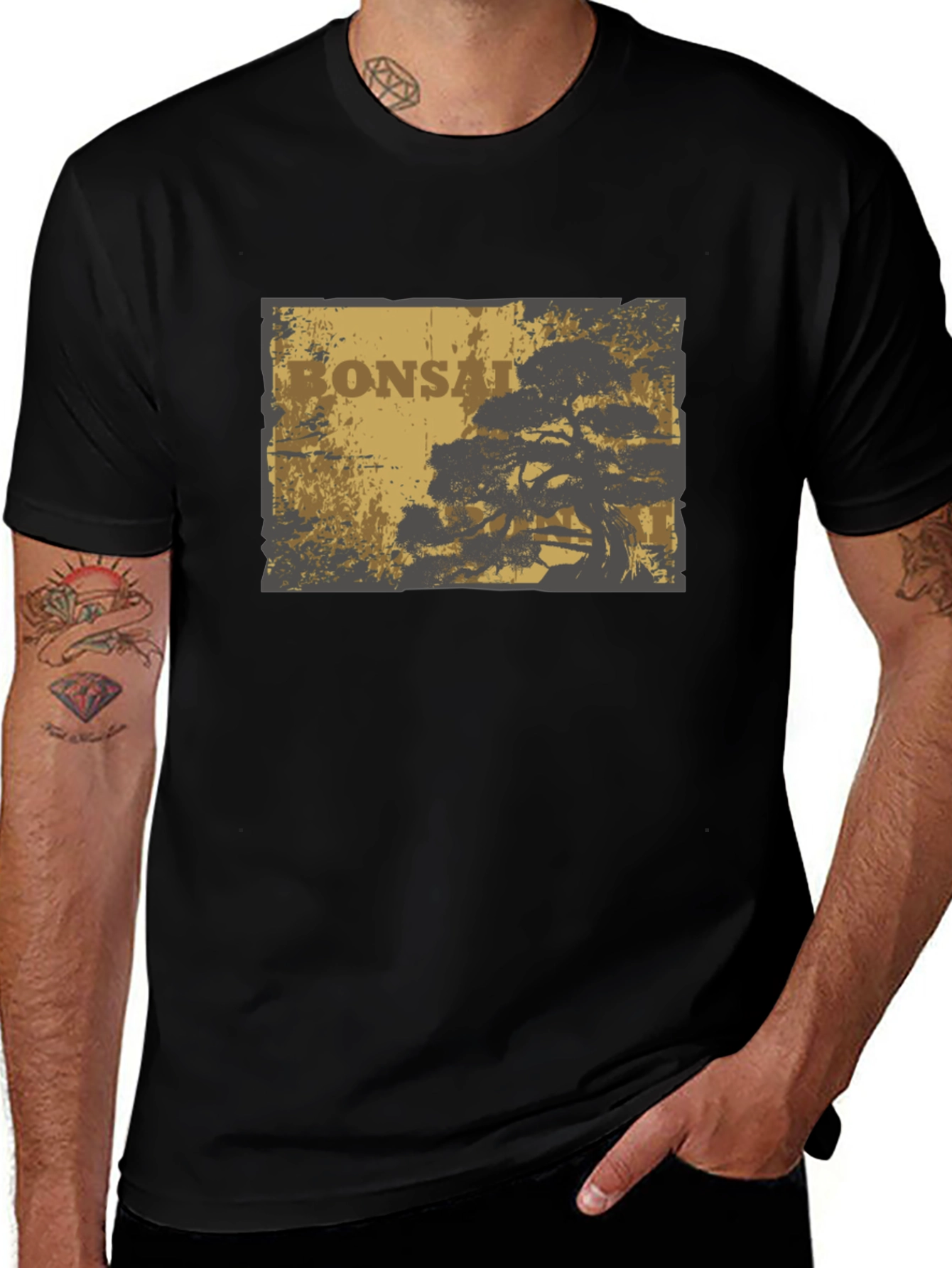 Bonsai Tree Graphic T-Shirt - Casual Style