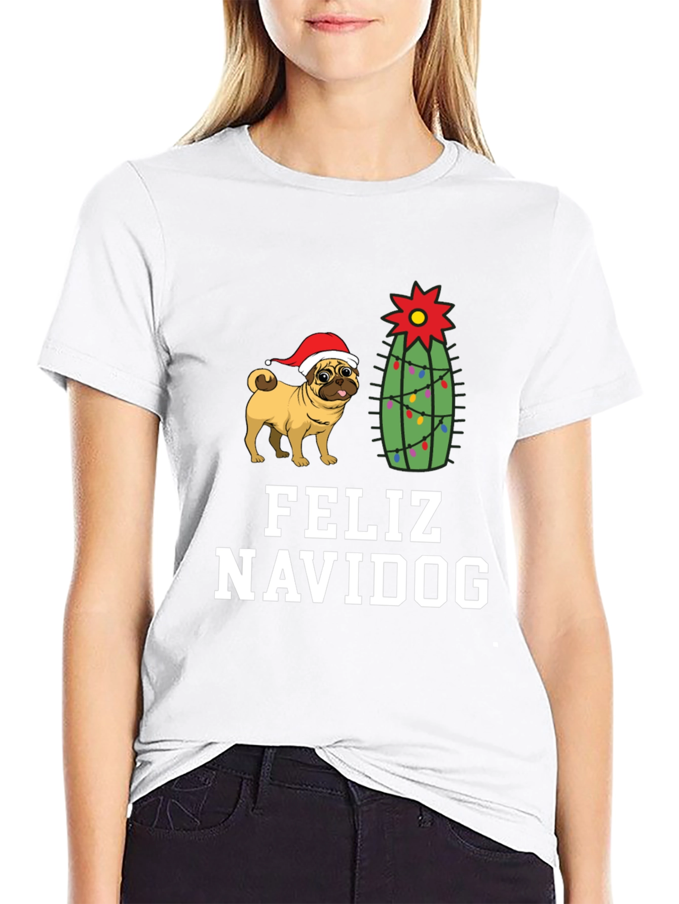 Feliz Navidog Christmas Pug T-Shirt