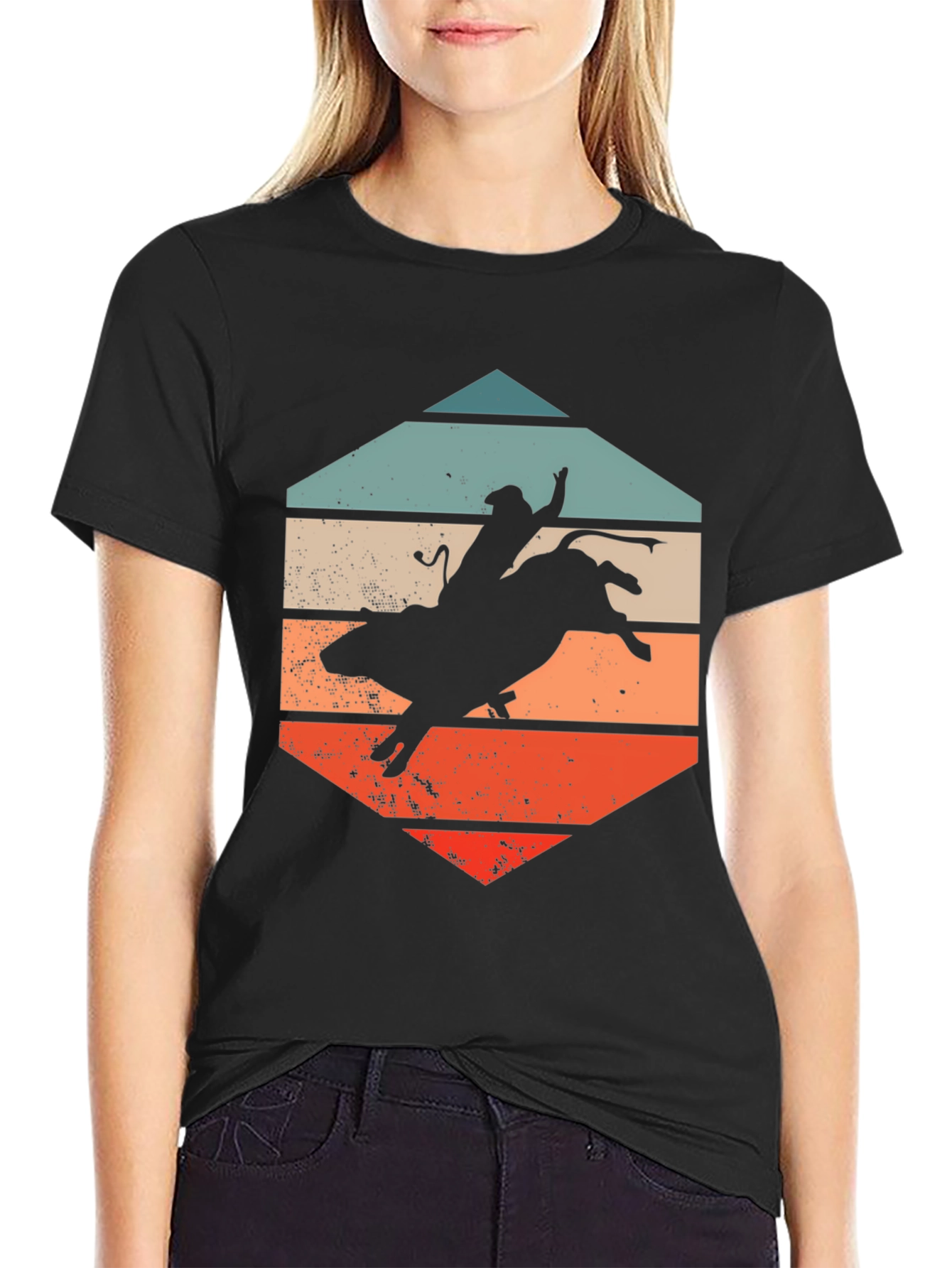 Retro Bull Rider T-Shirt - Western Style