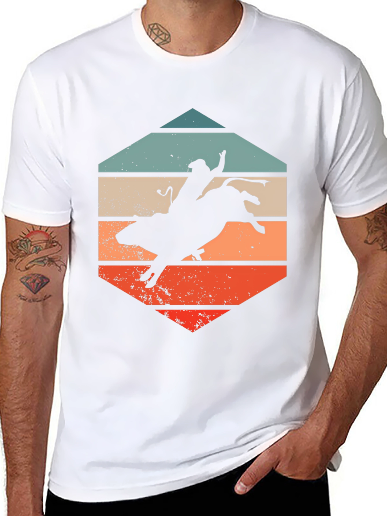 Retro Bull Rider T-Shirt - Western Style
