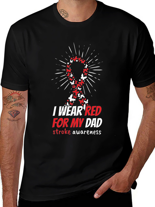 I Wear Red For My Dad Stroke Awareness T-Shirt