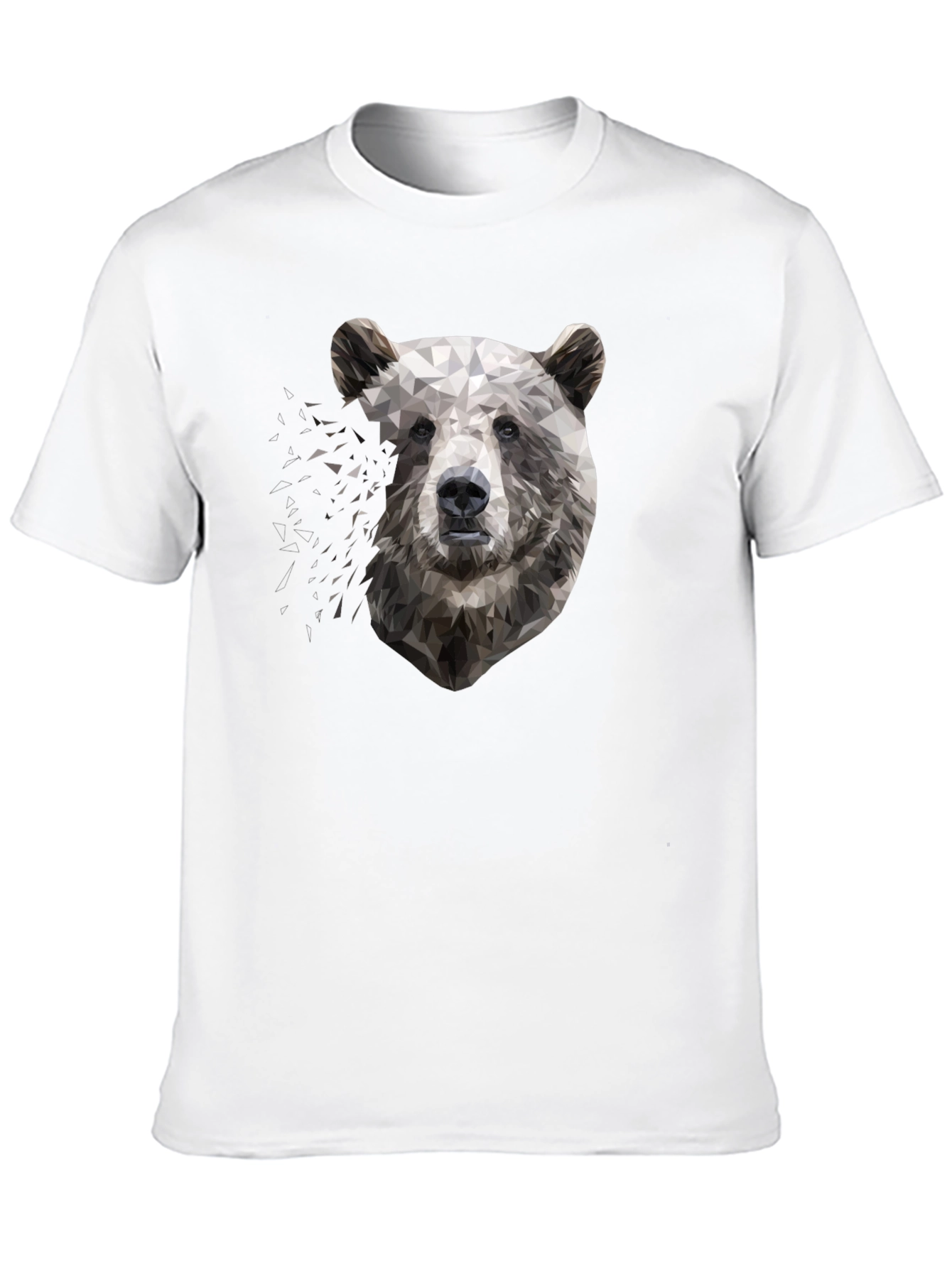 Geometric Bear Graphic Black T-Shirt