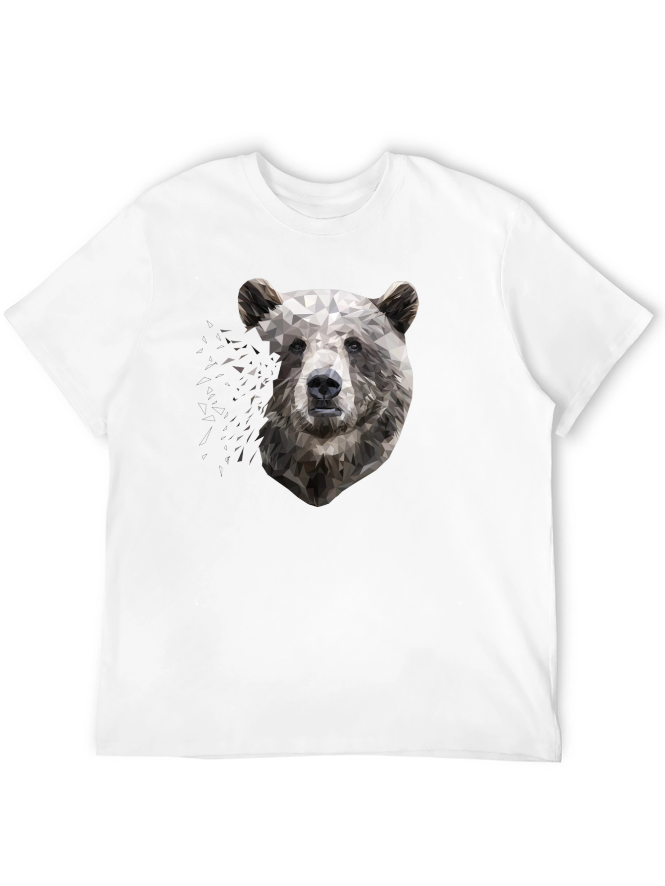 Geometric Bear Graphic Black T-Shirt