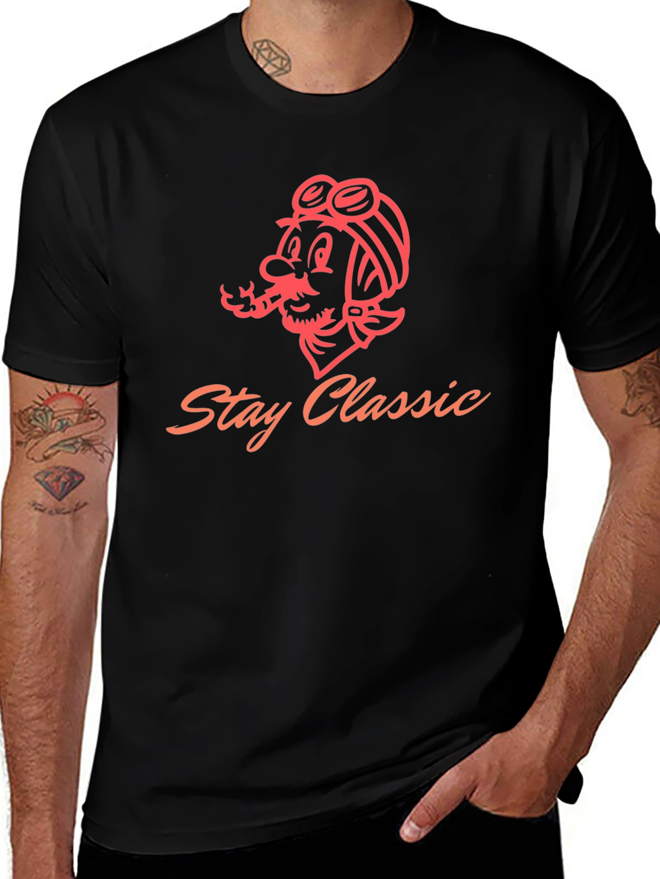 Stay Classic Graphic T-Shirt - Black