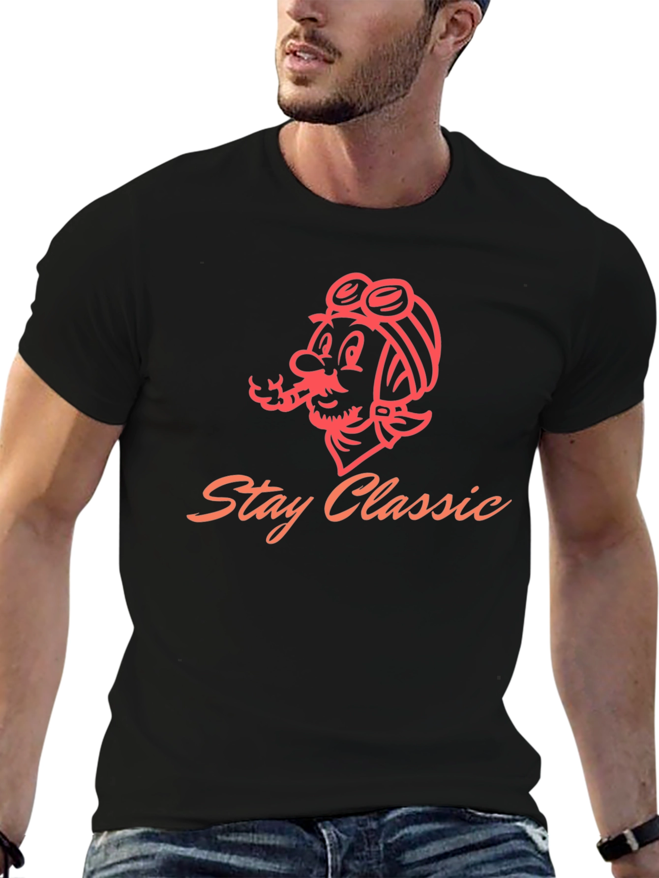 Stay Classic Graphic T-Shirt - Black