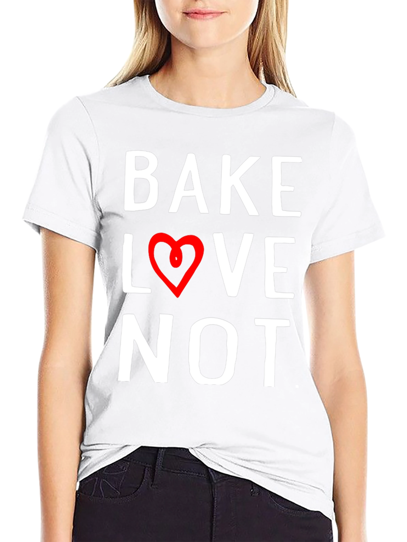 Bake Love Not Graphic Tee - Stylish Comfort