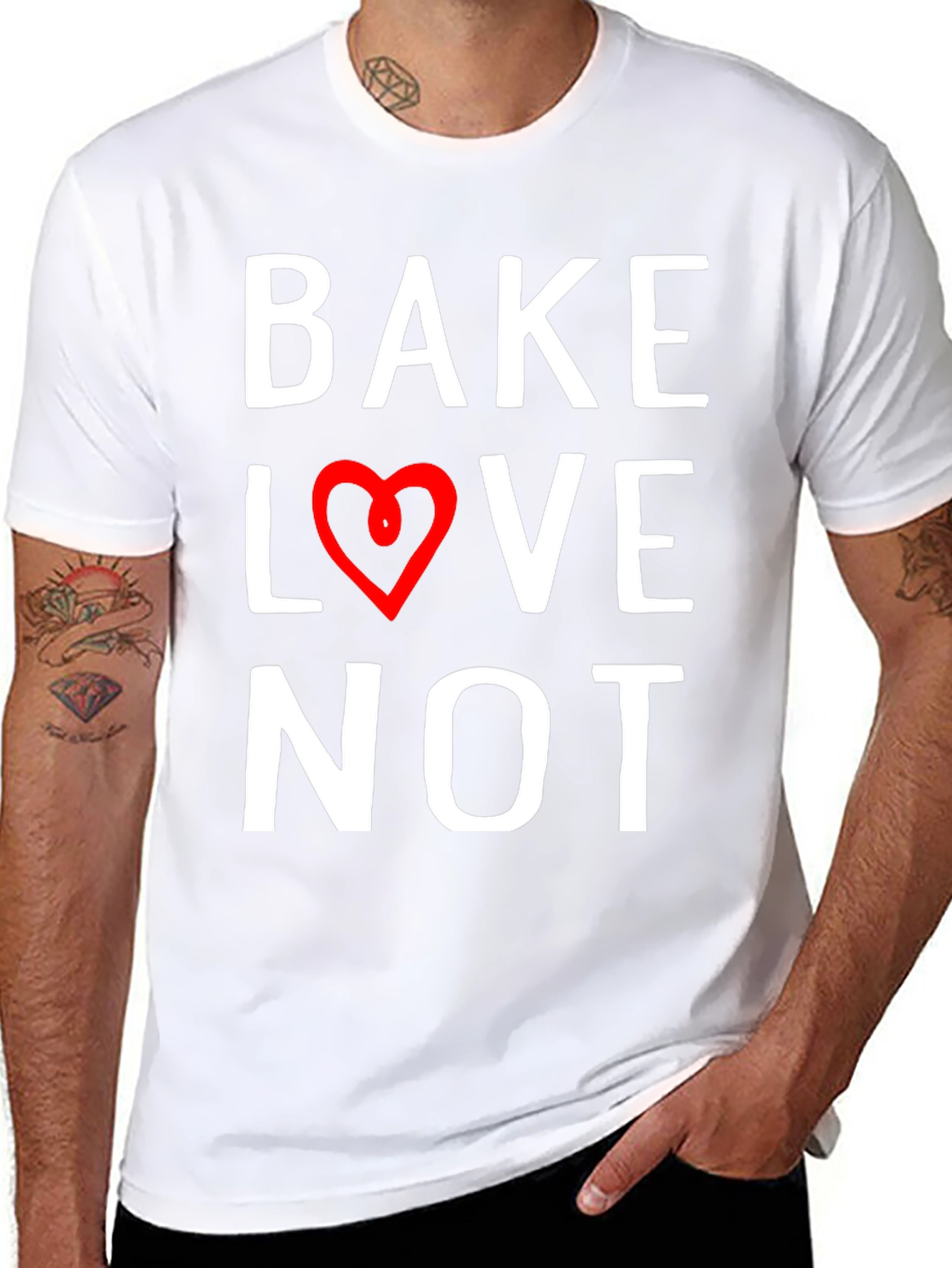 Bake Love Not Graphic Tee - Stylish Comfort