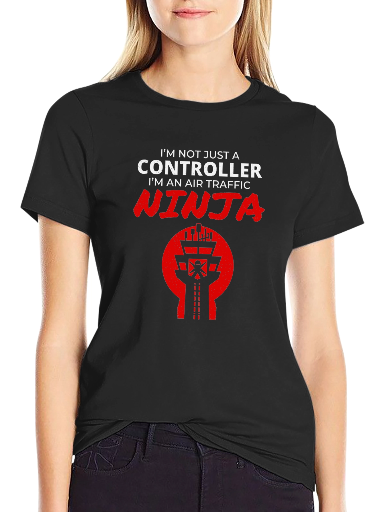 Air Traffic Controller Ninja Graphic T-Shirt