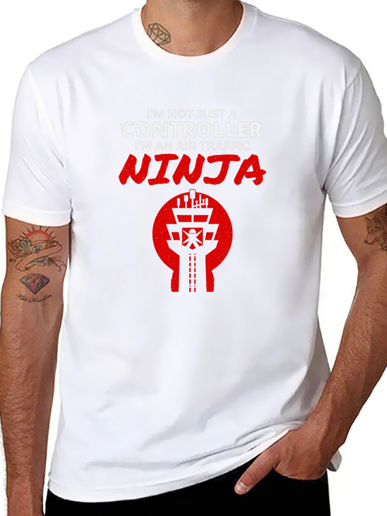 Air Traffic Controller Ninja Graphic T-Shirt