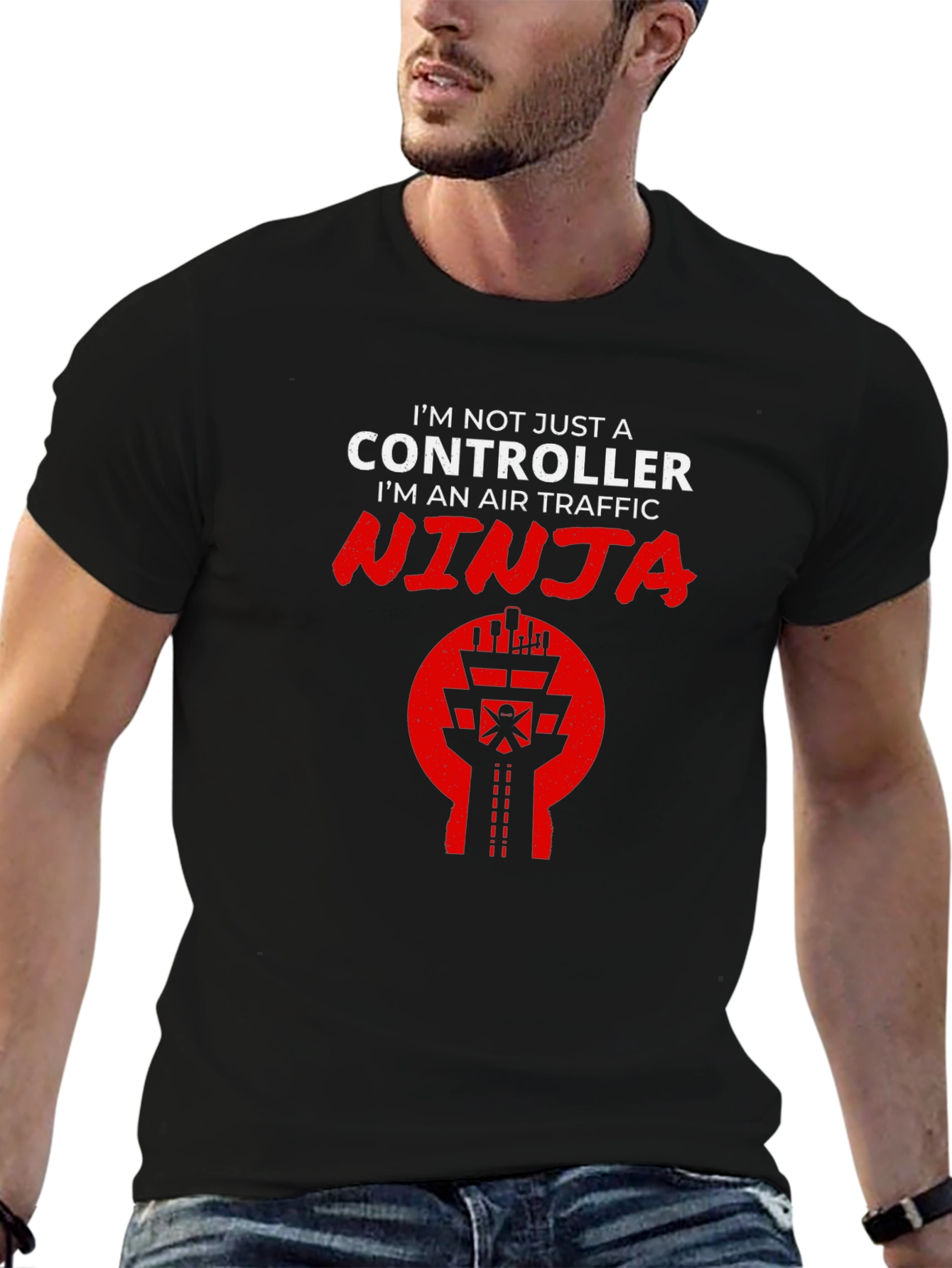 Air Traffic Controller Ninja Graphic T-Shirt