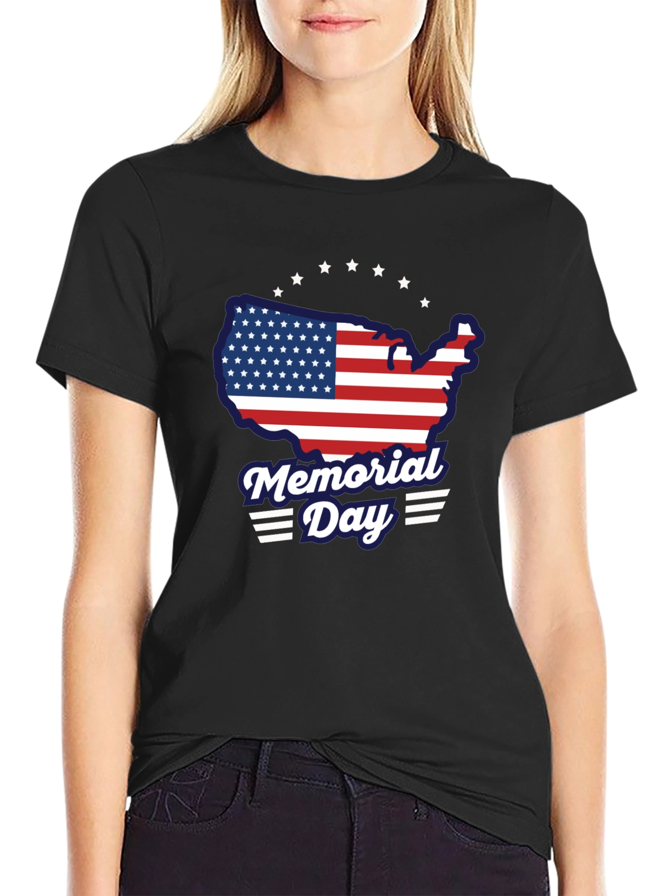 Memorial Day USA Flag Graphic T-Shirt
