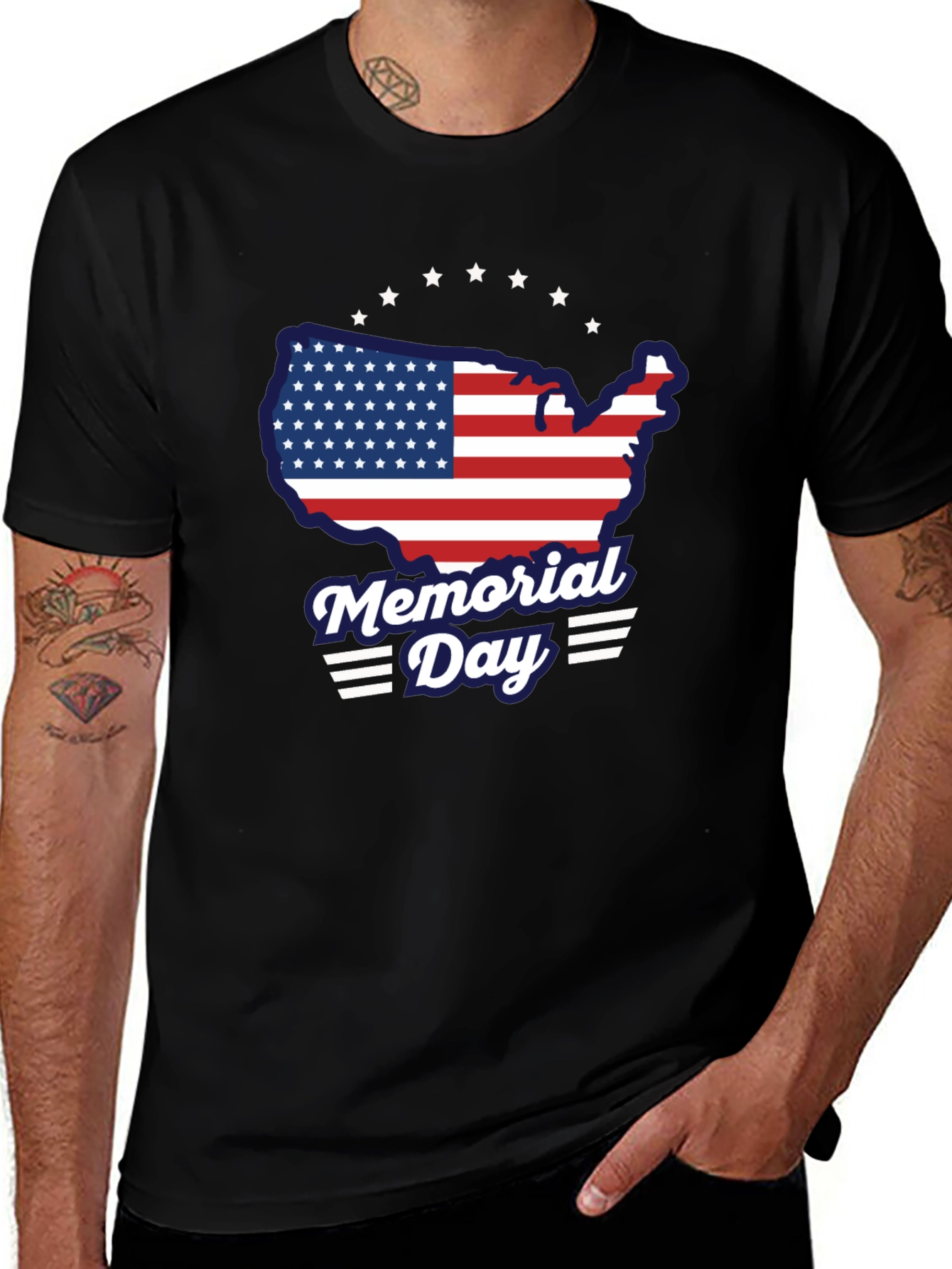 Memorial Day USA Flag Graphic T-Shirt