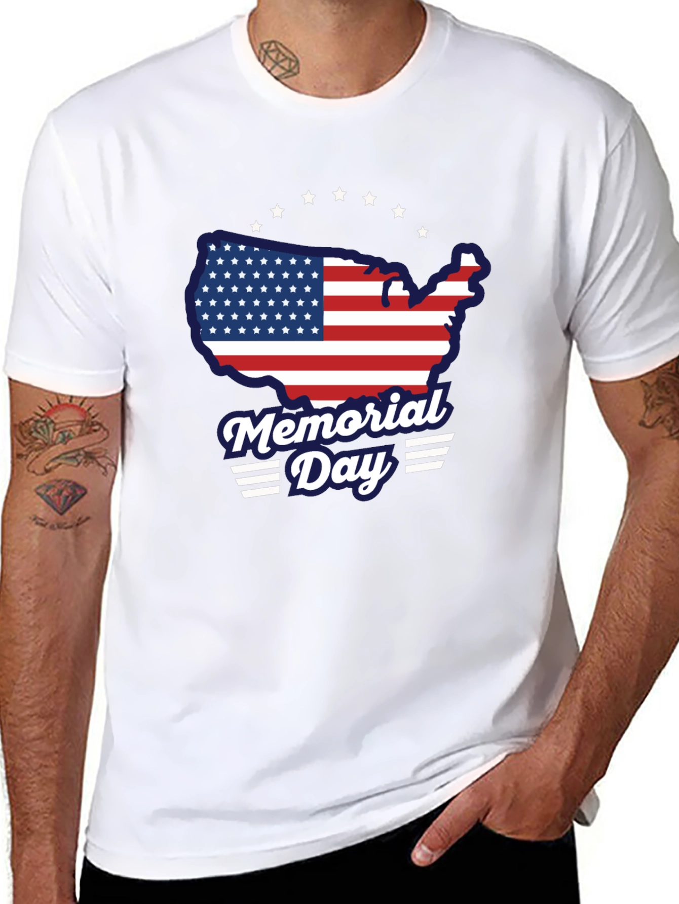 Memorial Day USA Flag Graphic T-Shirt