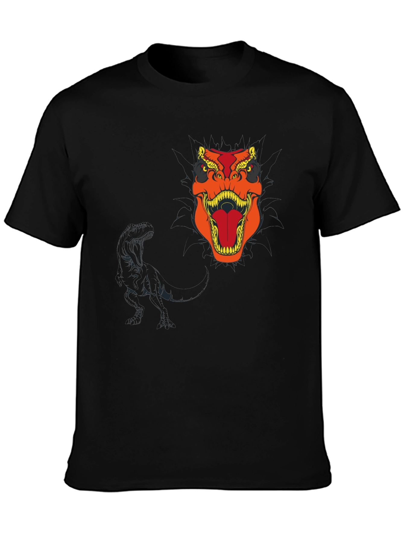 Dino Roar Black T-Shirt - Bold Graphic Tee
