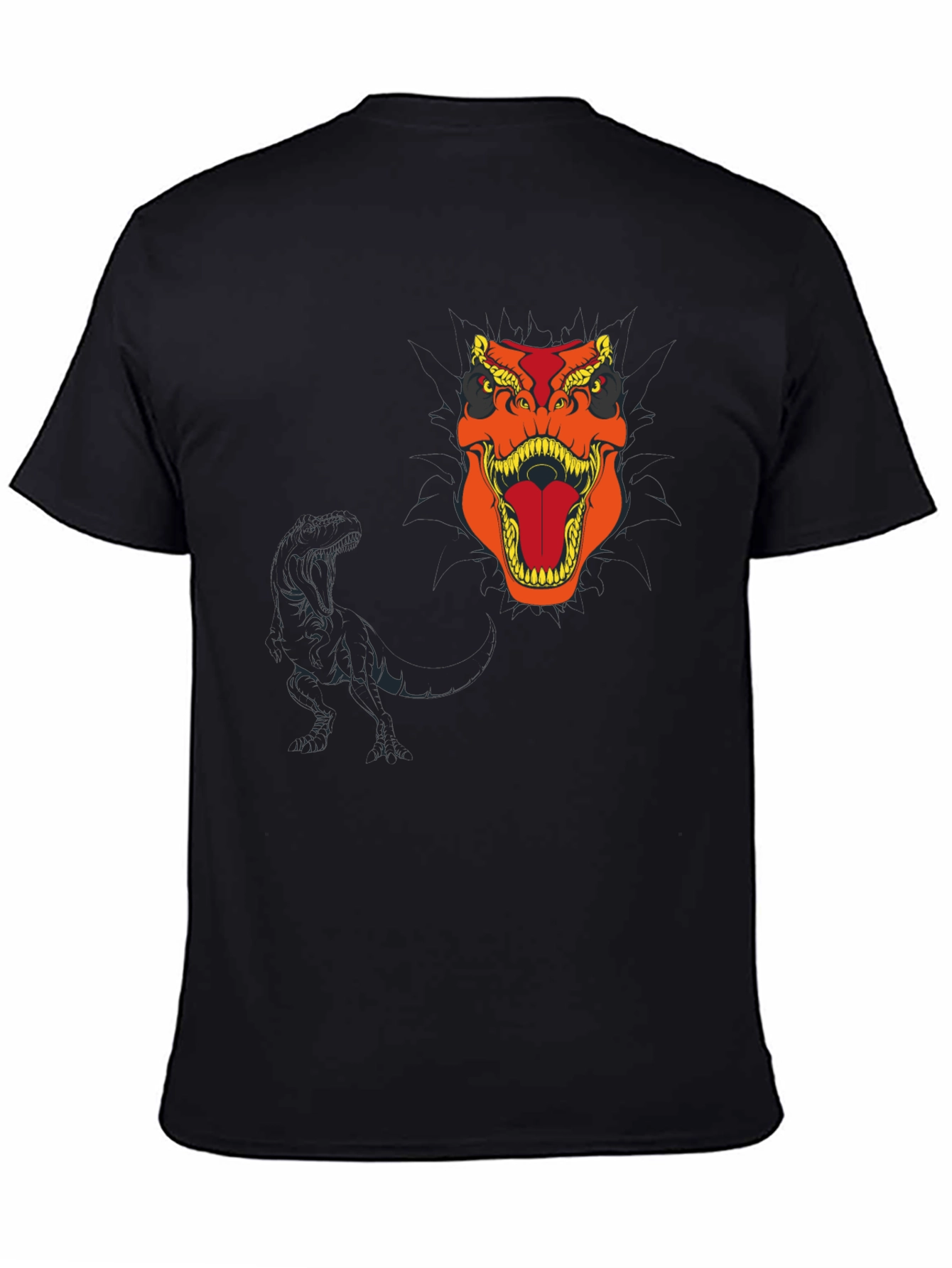 Dino Roar Black T-Shirt - Bold Graphic Tee
