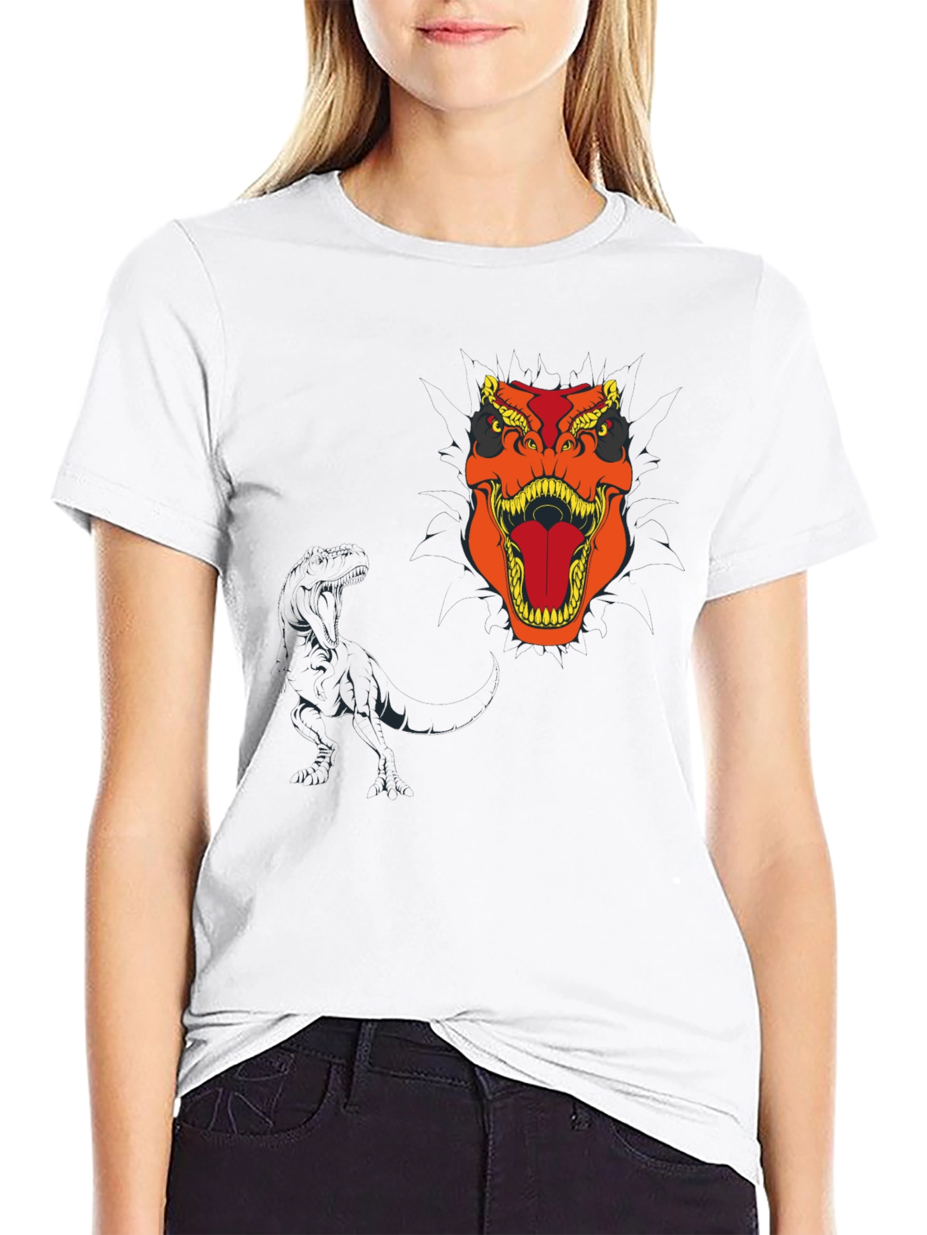 Dino Roar Black T-Shirt - Bold Graphic Tee