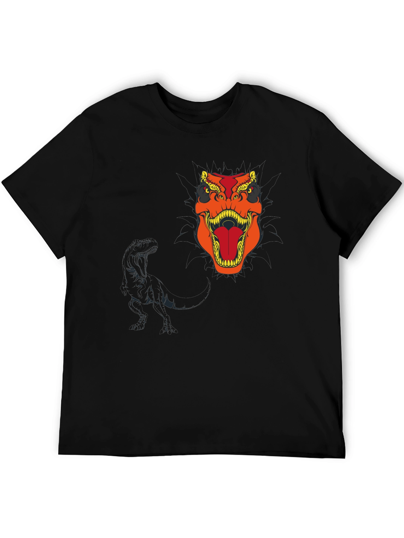Dino Roar Black T-Shirt - Bold Graphic Tee