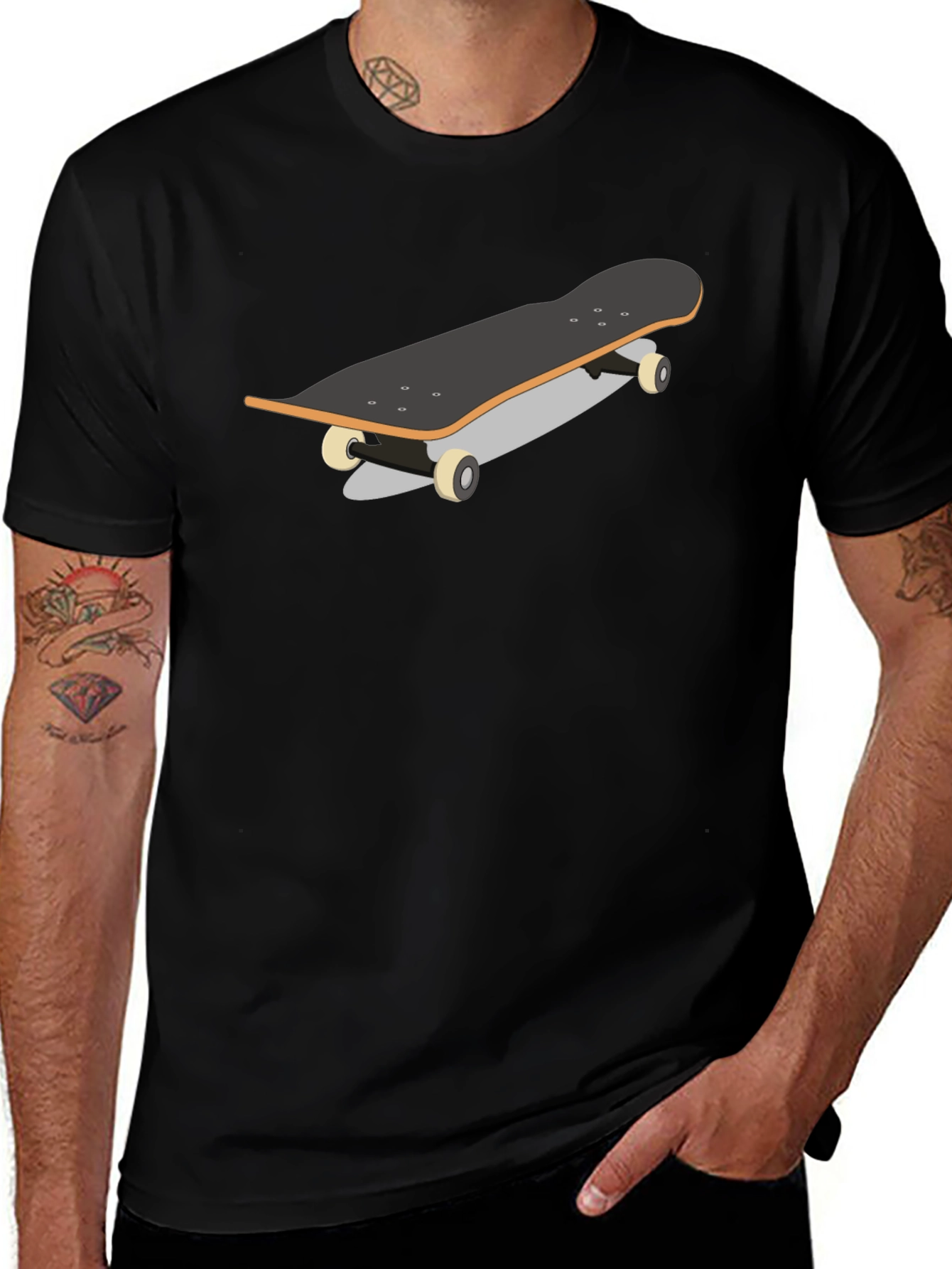 Skateboard Graphic Tee - Black