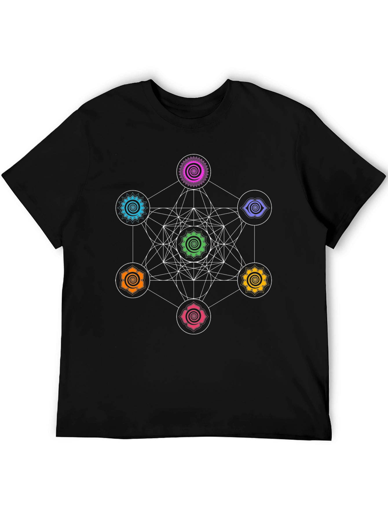 Metatrons Cube Chakra T-Shirt - Sacred Geometry Tee