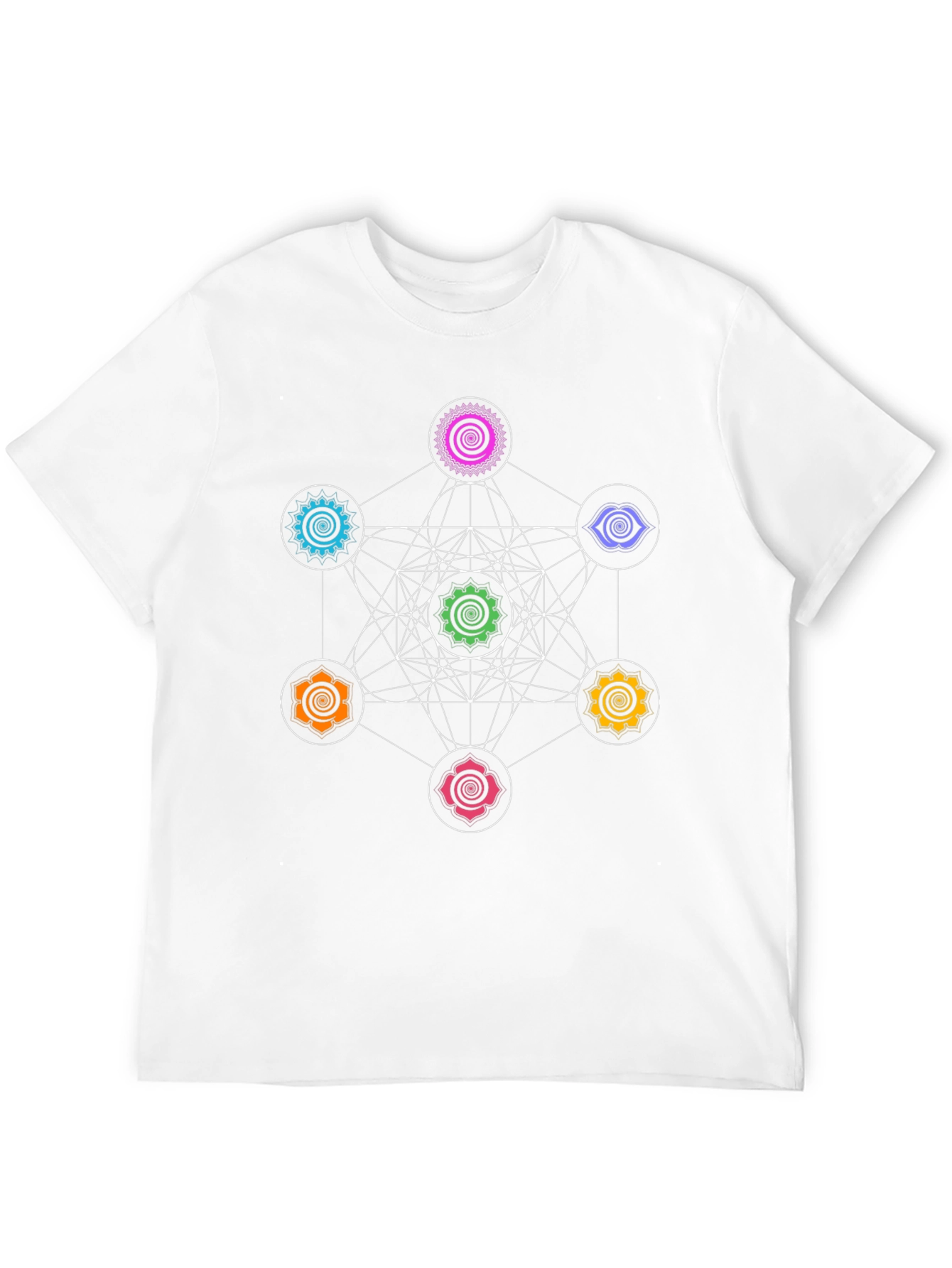 Metatrons Cube Chakra T-Shirt - Sacred Geometry Tee