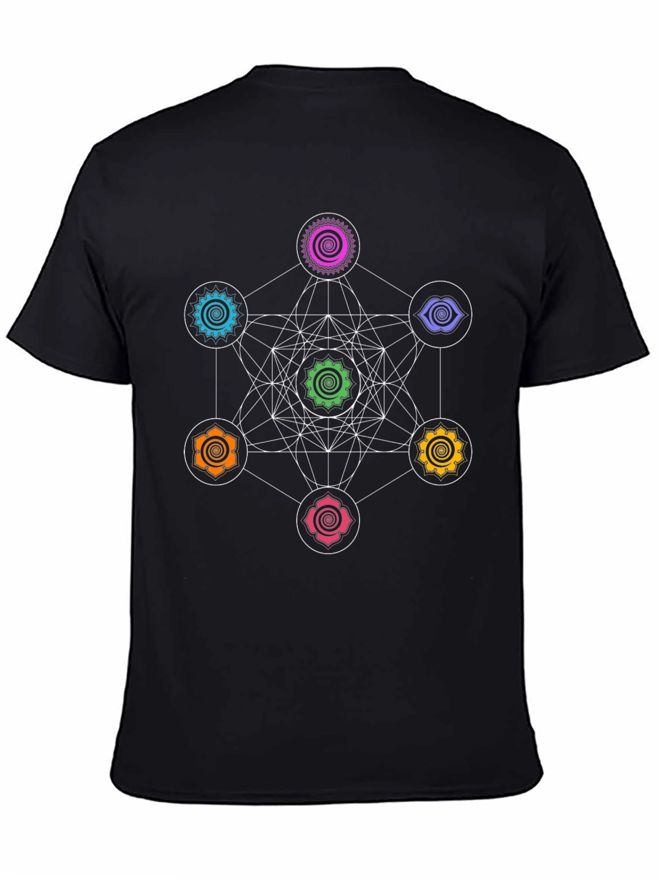 Metatrons Cube Chakra T-Shirt - Sacred Geometry Tee