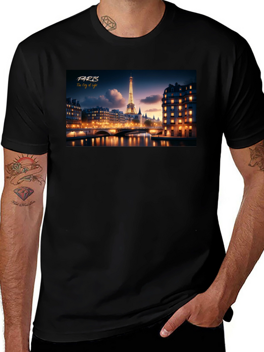 Paris City of Light Black T-Shirt