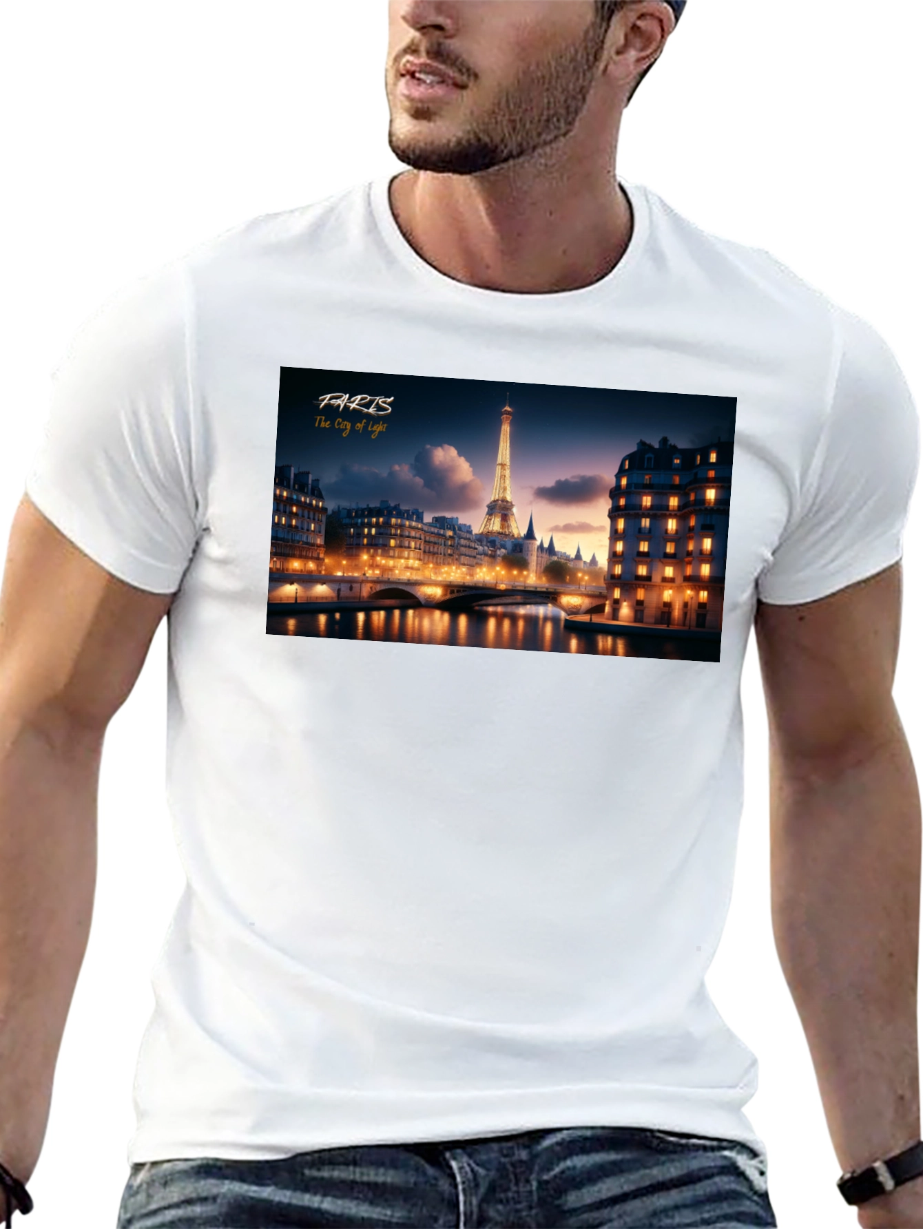 Paris City of Light Black T-Shirt