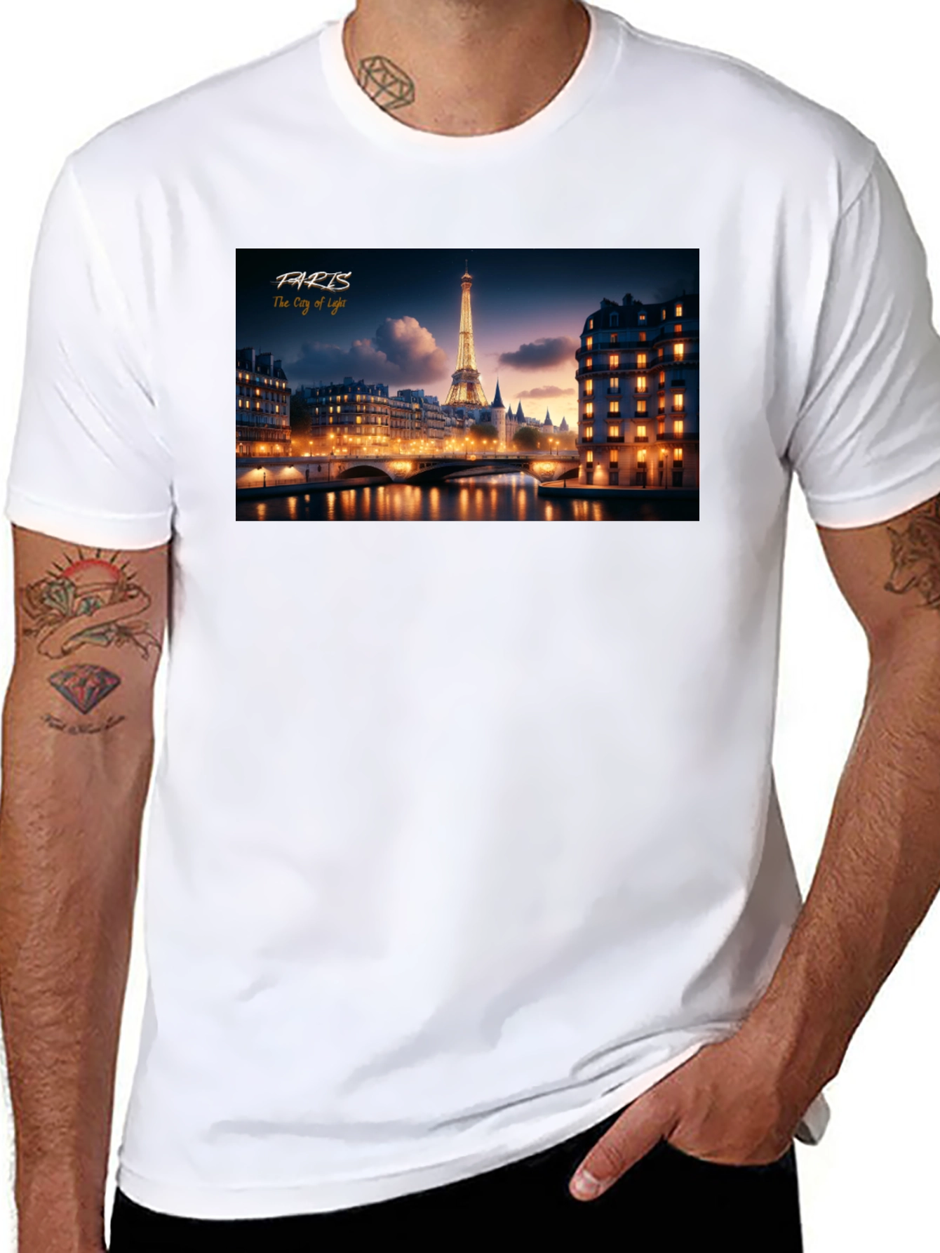 Paris City of Light Black T-Shirt