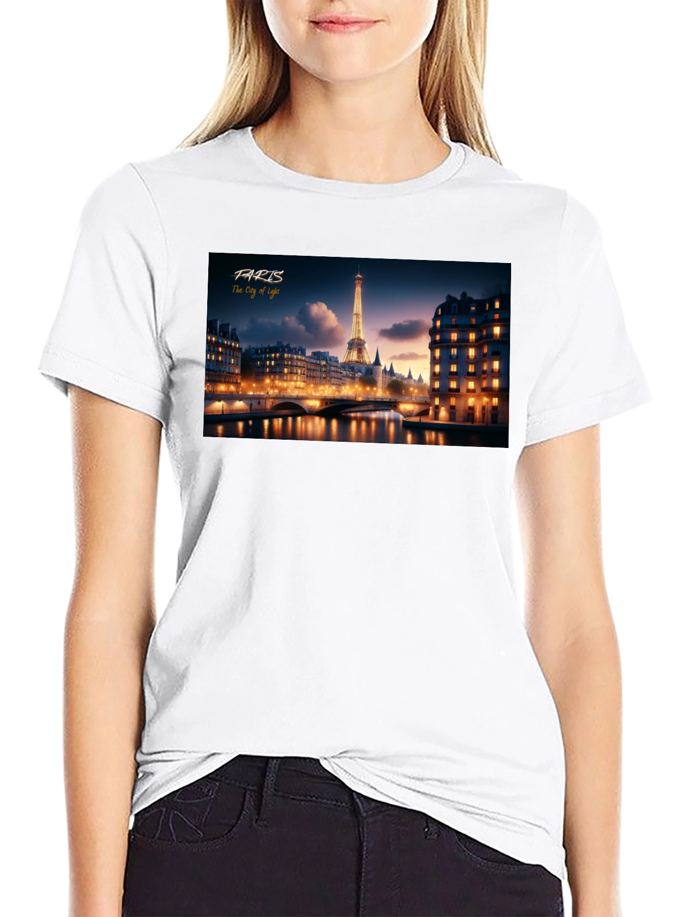 Paris City of Light Black T-Shirt