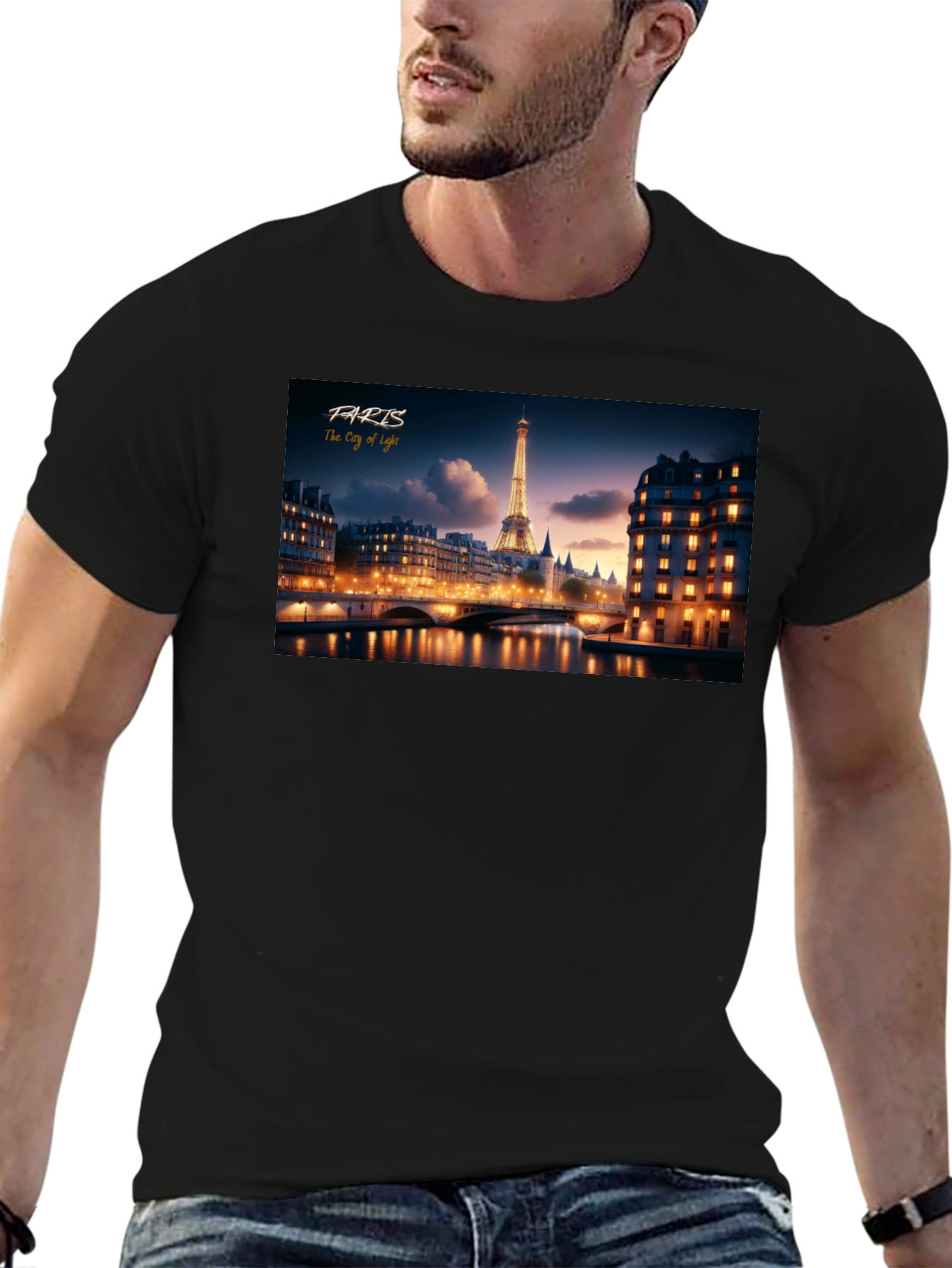 Paris City of Light Black T-Shirt