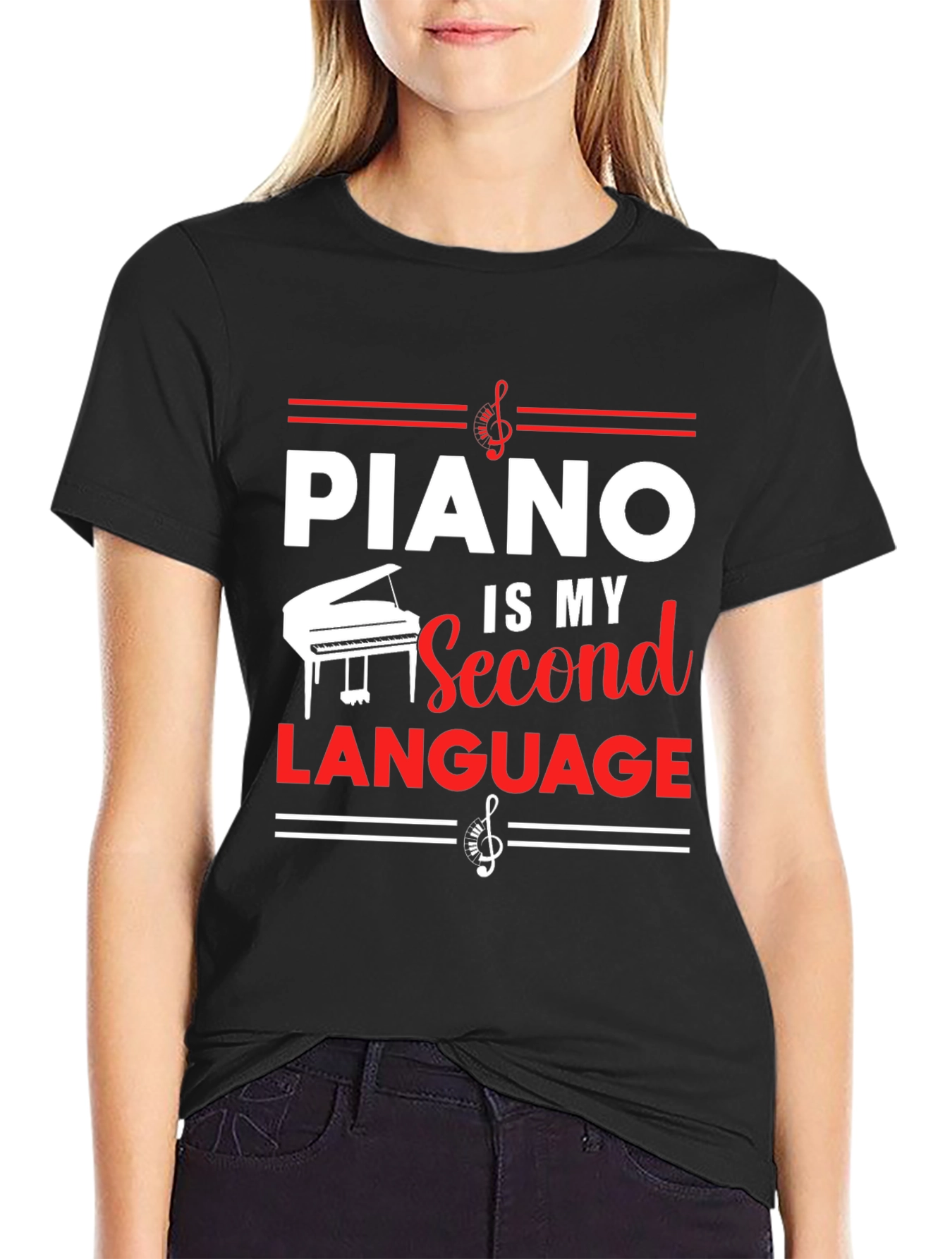 Piano is My Second Language T-Shirt