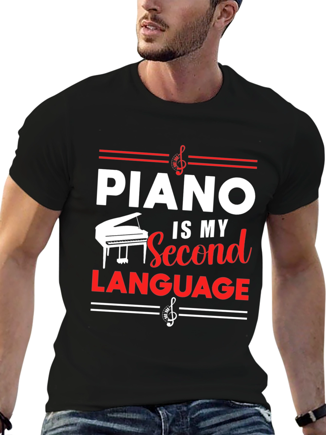 Piano is My Second Language T-Shirt