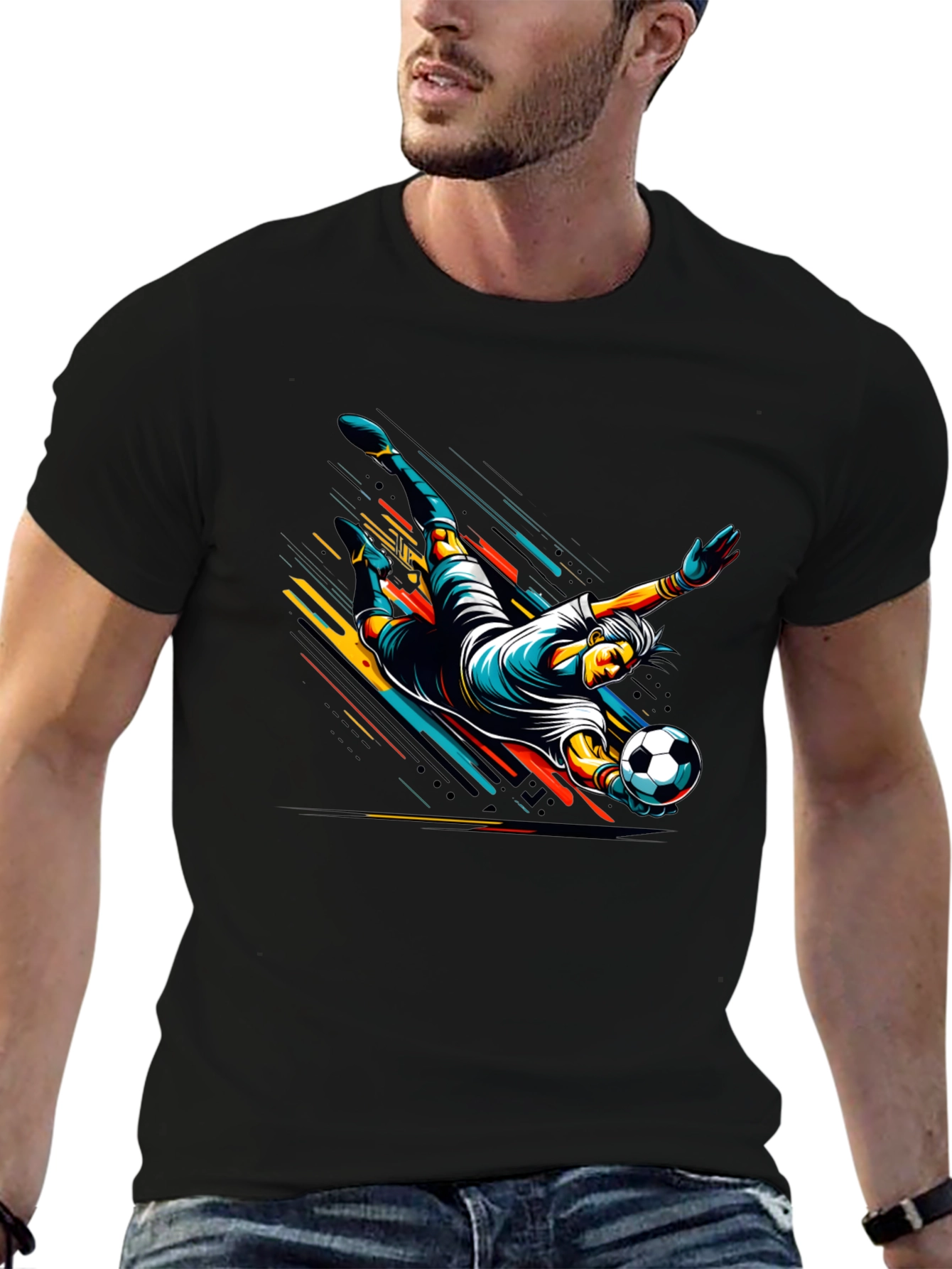 Soccer Goalie Dive Graphic T-Shirt
