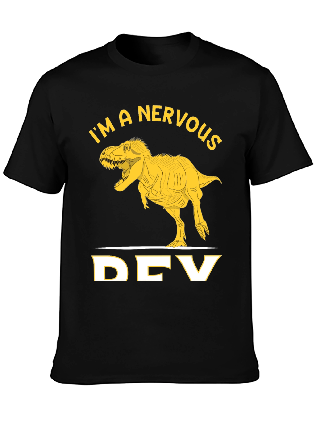 Nervous Dev T-Rex Graphic Tee - Programmer Humor