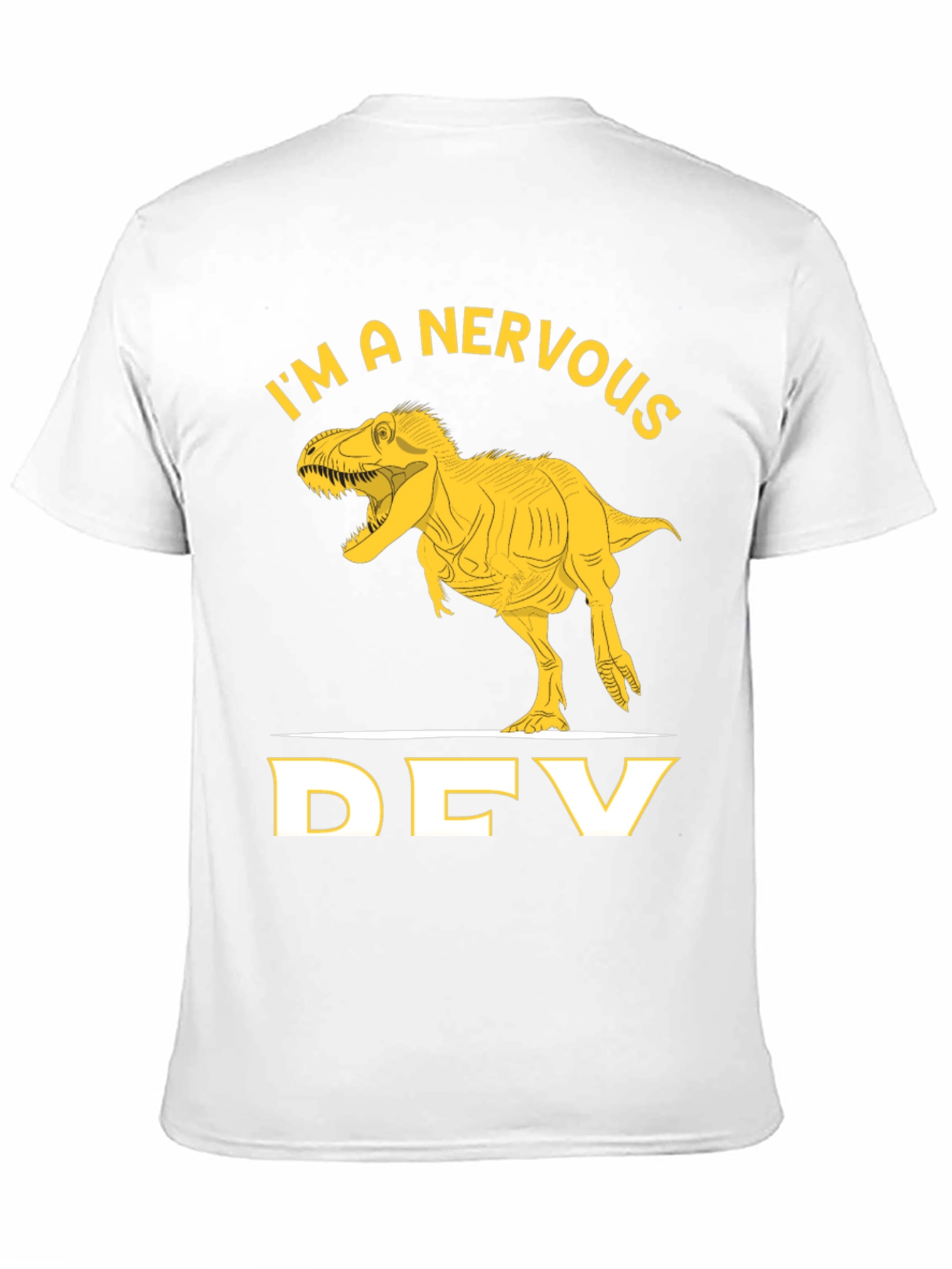 Nervous Dev T-Rex Graphic Tee - Programmer Humor