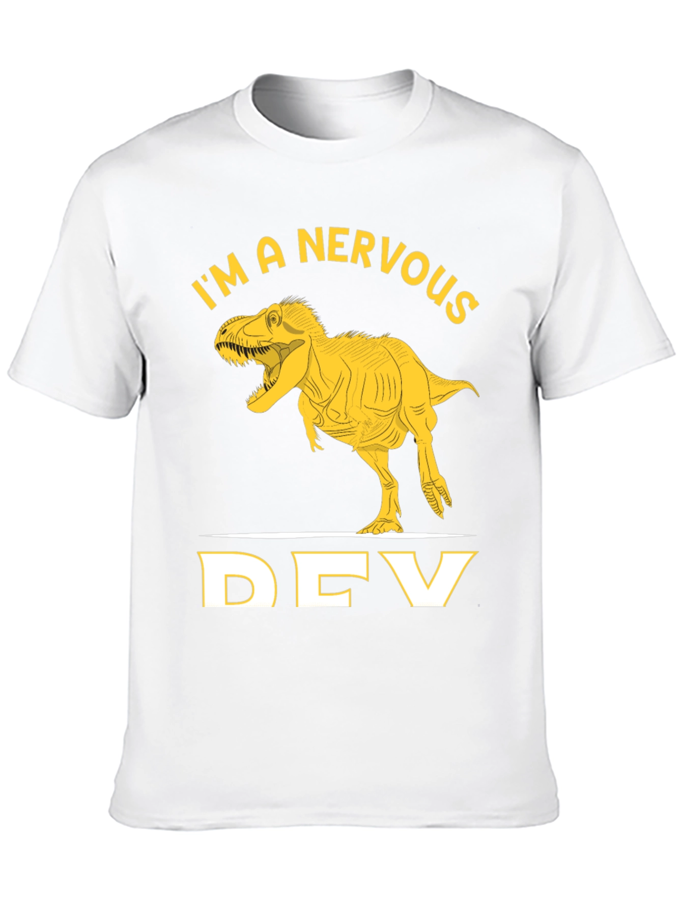 Nervous Dev T-Rex Graphic Tee - Programmer Humor
