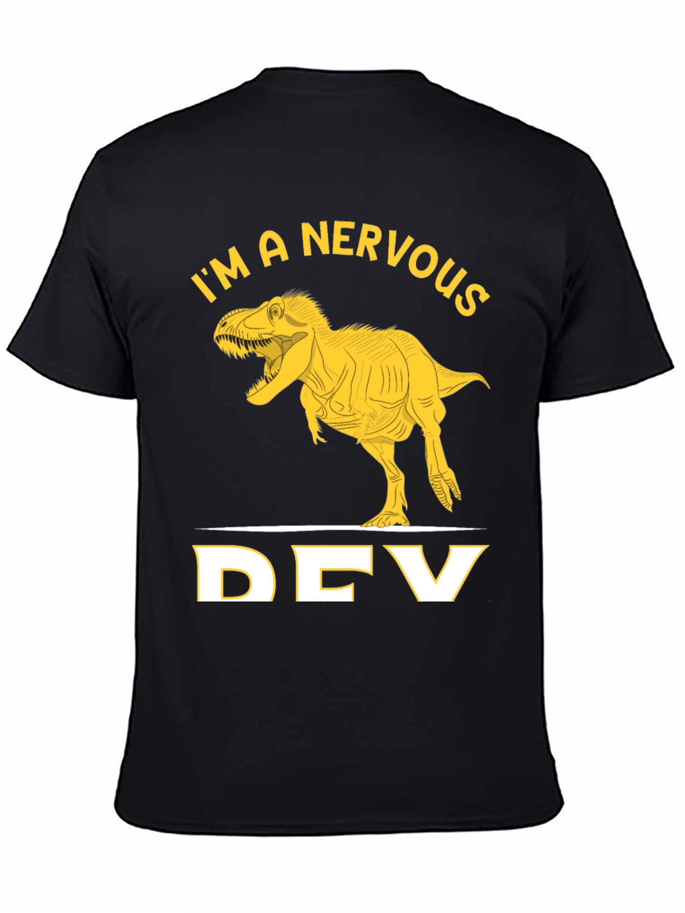 Nervous Dev T-Rex Graphic Tee - Programmer Humor