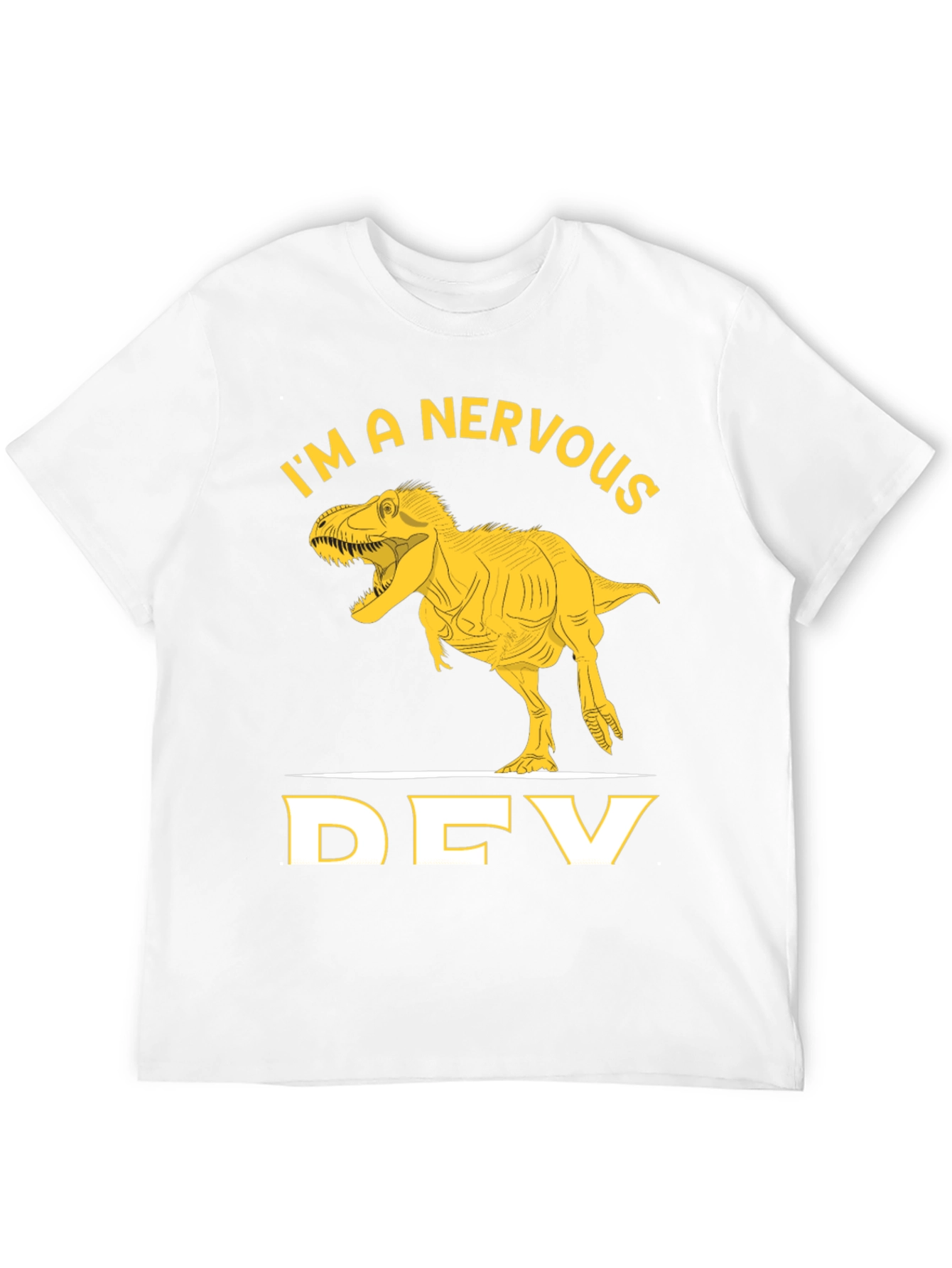 Nervous Dev T-Rex Graphic Tee - Programmer Humor
