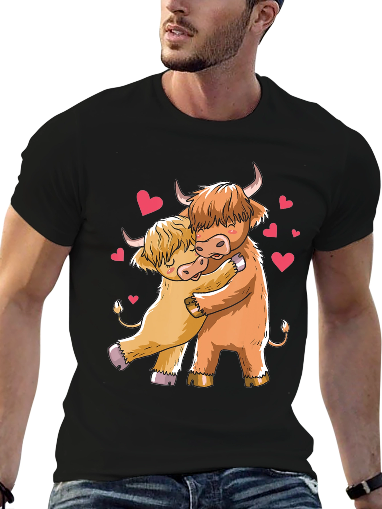 Highland Cow Lovers Black T-Shirt