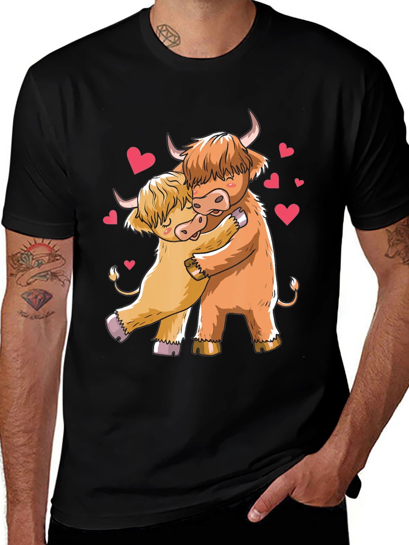 Highland Cow Lovers Black T-Shirt