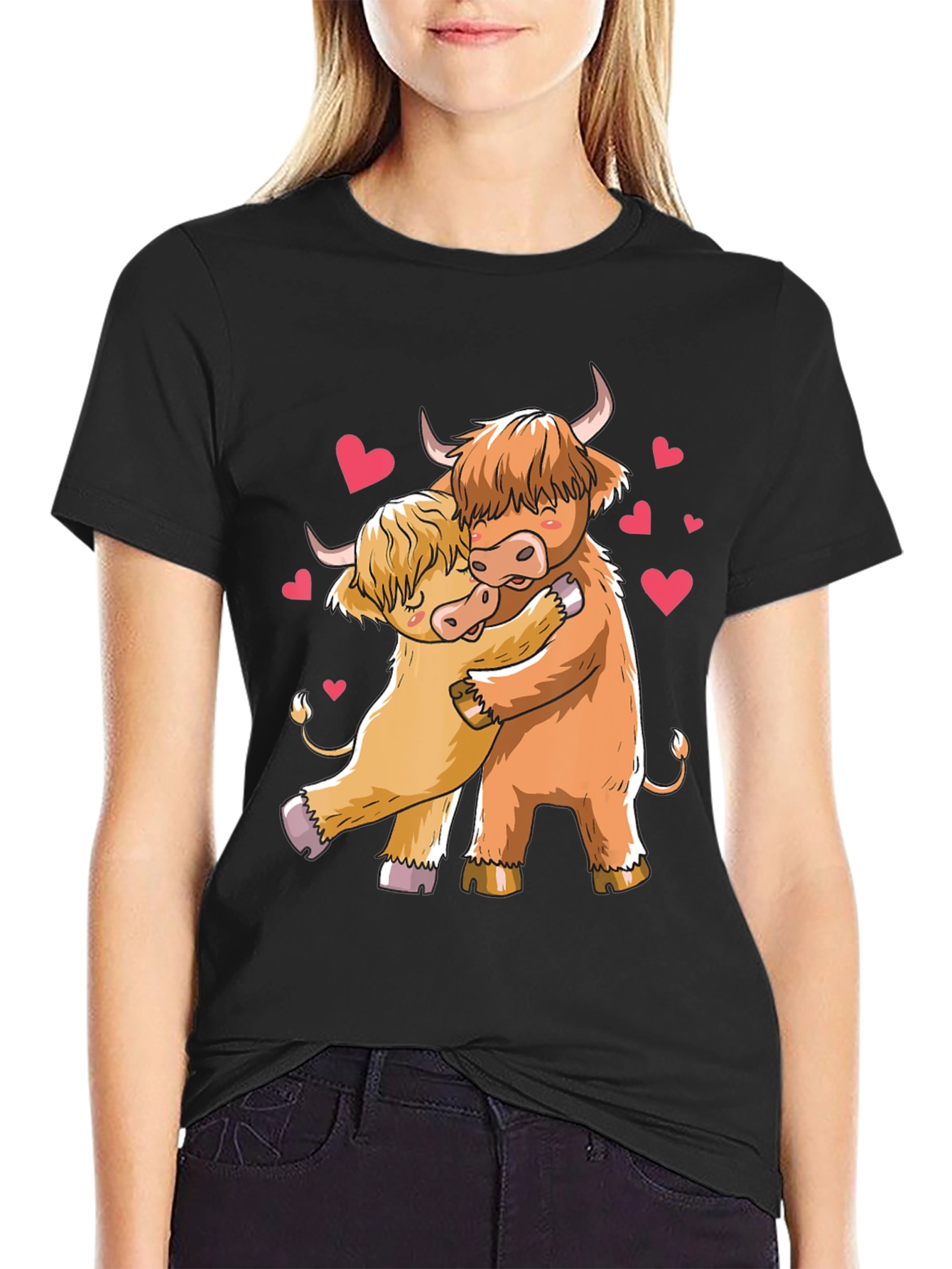 Highland Cow Lovers Black T-Shirt