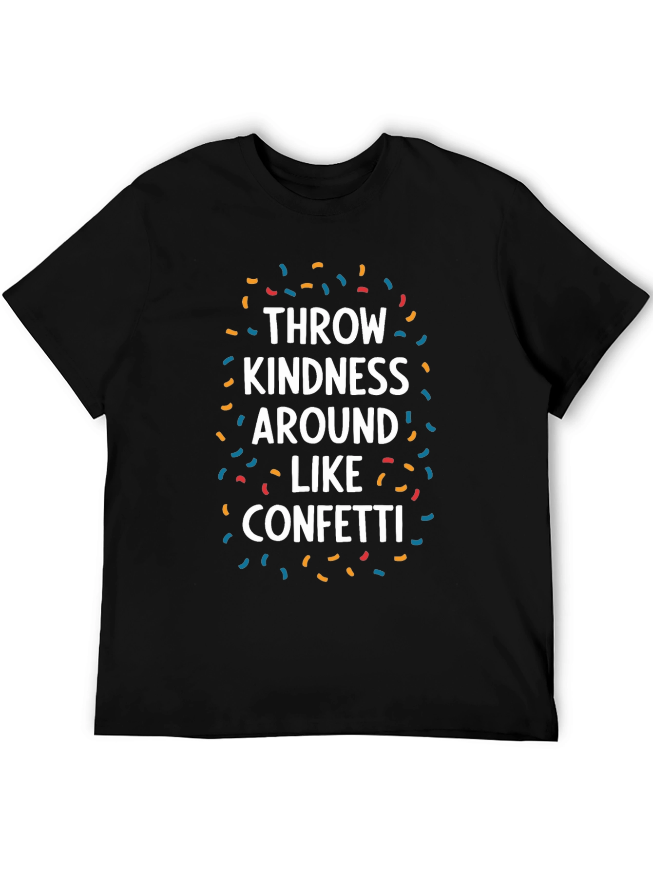 Kindness Confetti Graphic Tee - Black Cotton T-Shirt