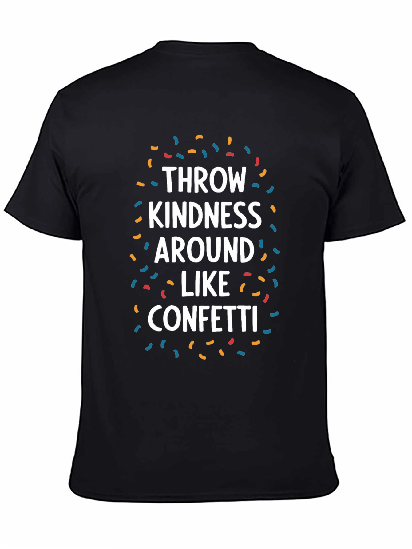 Kindness Confetti Graphic Tee - Black Cotton T-Shirt