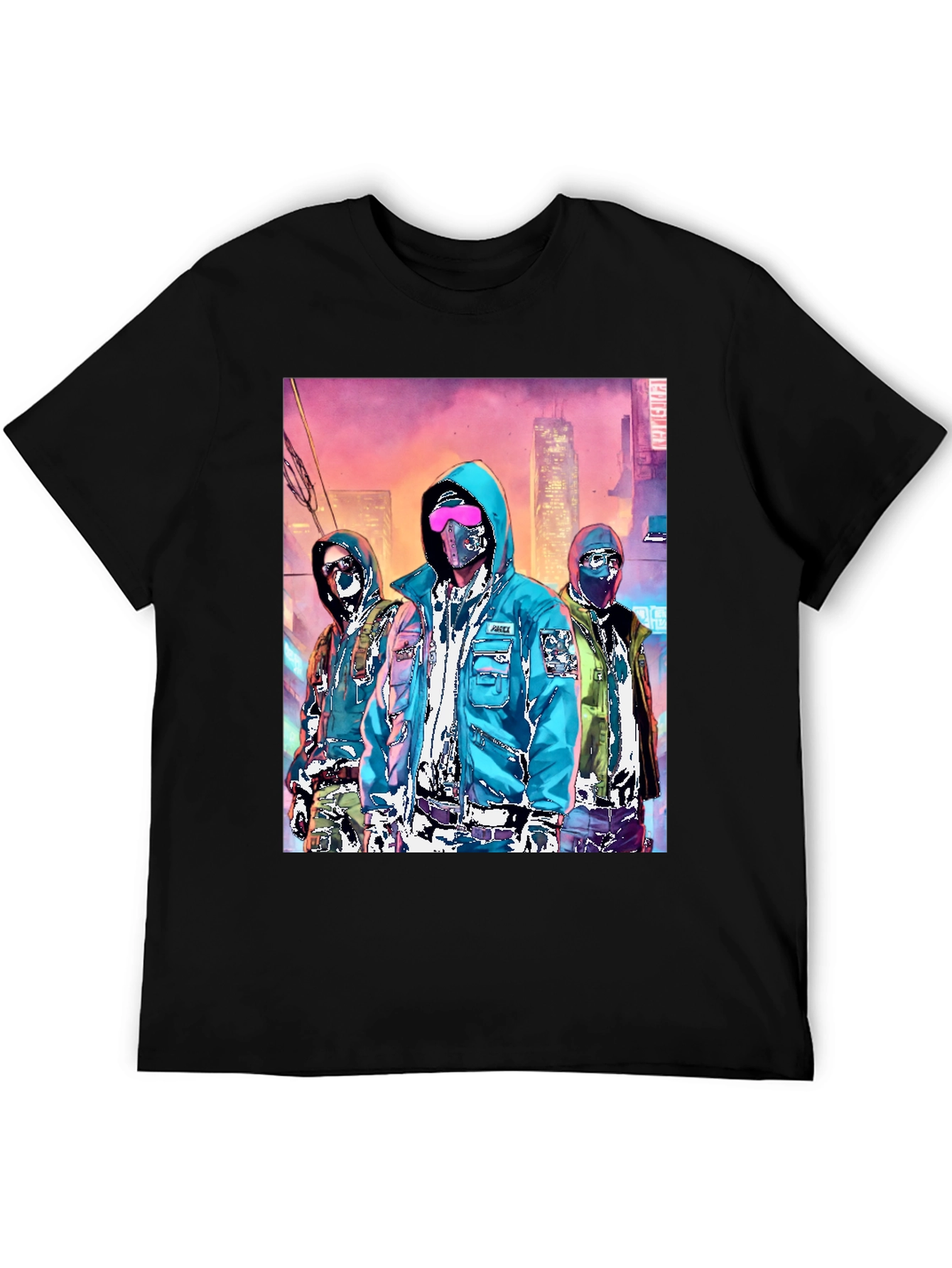 Cyberpunk Gang Graphic Tee - Urban Style