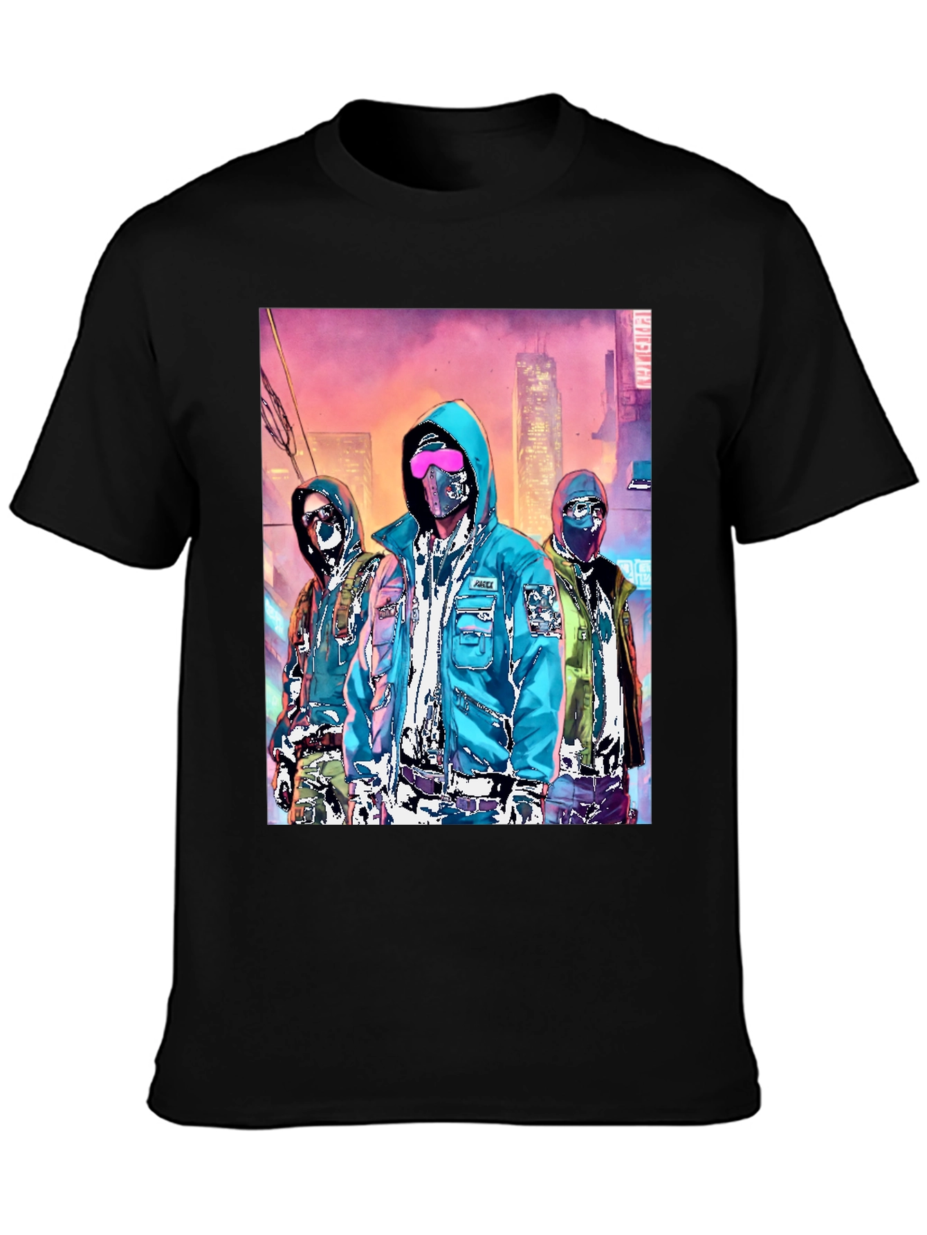 Cyberpunk Gang Graphic Tee - Urban Style